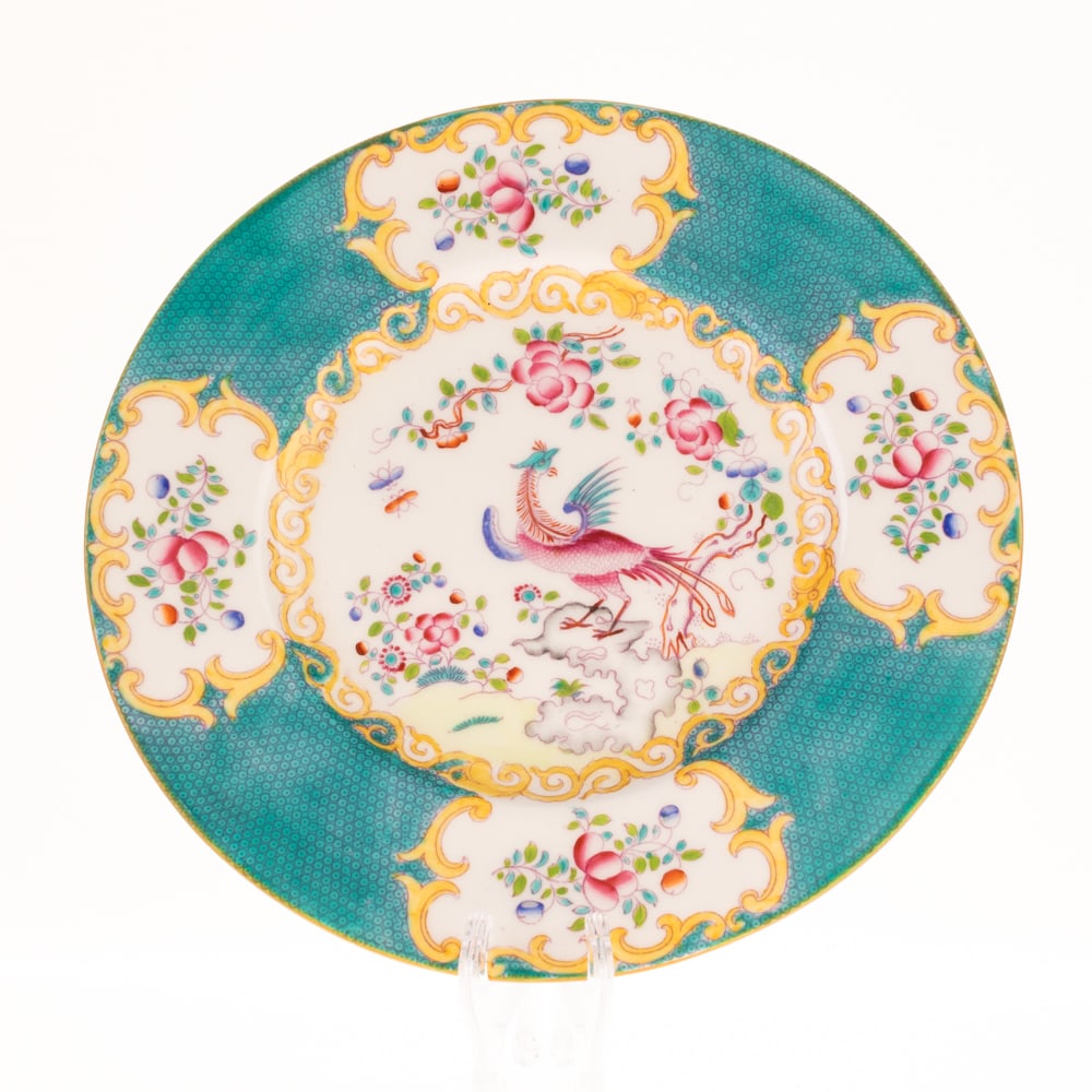 ANTIQUE MINTONS PORCELAIN CERAMIC EXOTIC BIRD PATTERN PLATE (1 of 3)