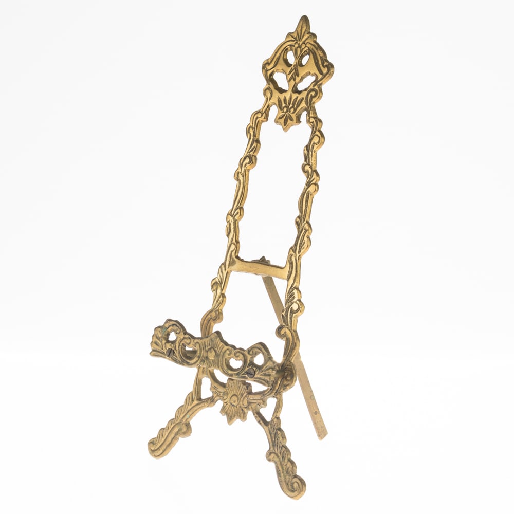 ANTIQUE CHASED BRASS SMALL PAINTING EASEL (1 of 3)