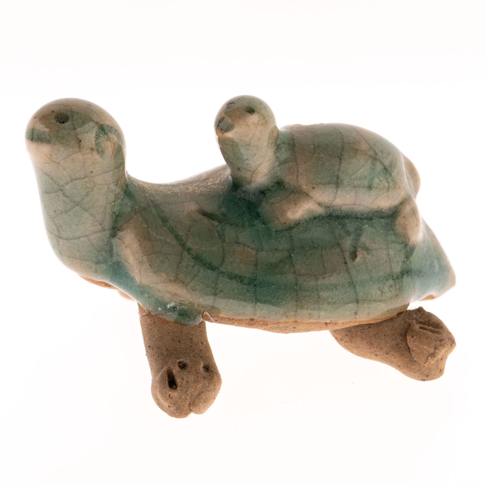 CHINESE GLAZED CERAMIC FIGURE OF A TURTLE (1 of 3)