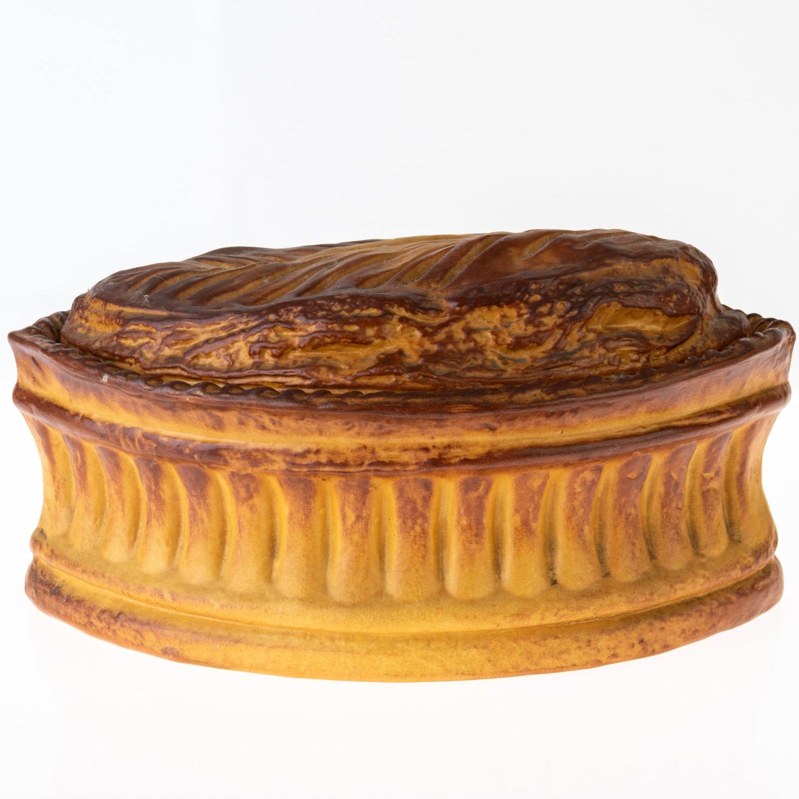 ANTIQUE GAME BIRD FRENCH STONEWARE CERAMIC TERRINE: From a collection of Wedgwood and other selected ceramic/porcelain objects. Kindly examine all photographs provided in this listing or ask for a condition report. All items offered are in generally go