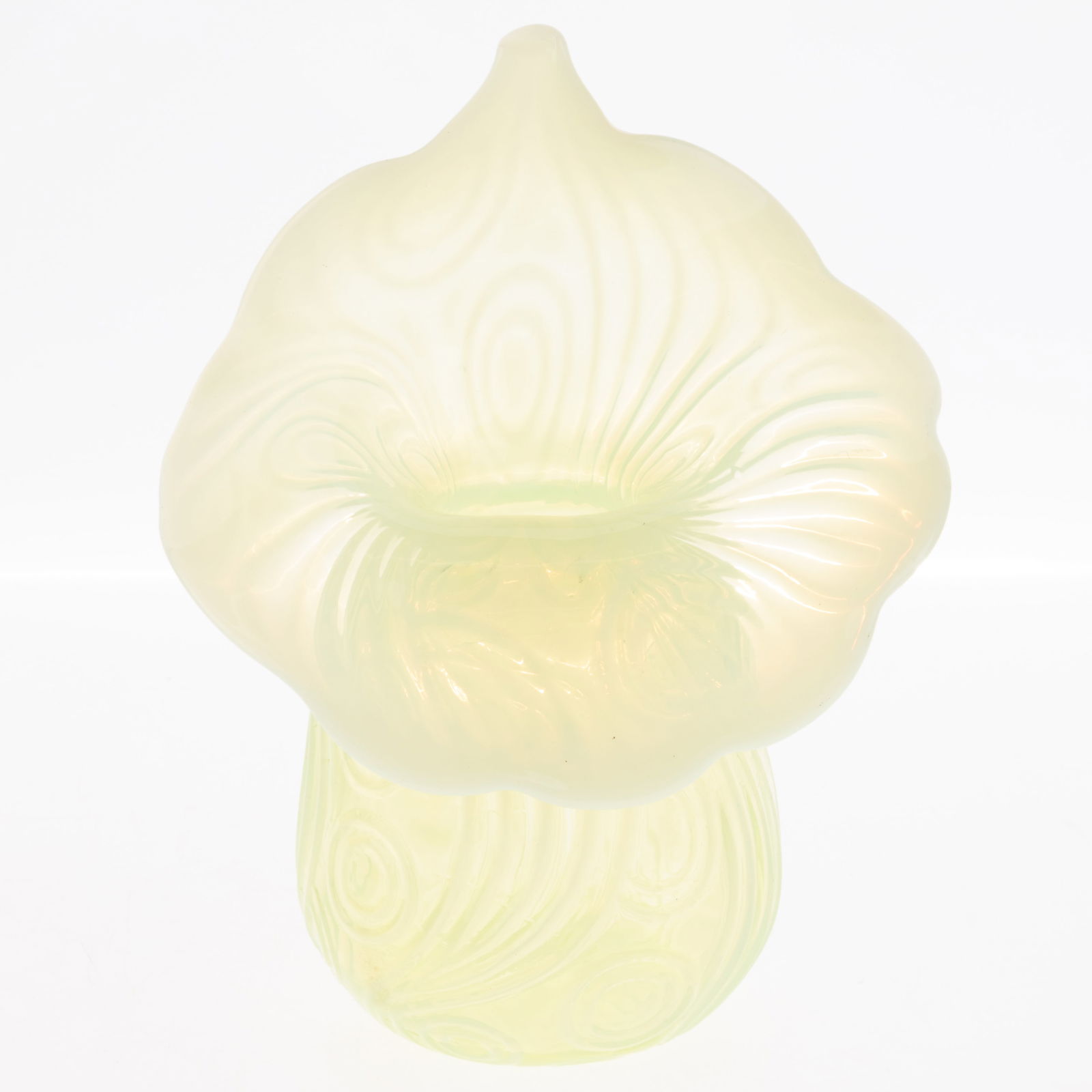 ANTIQUE VICTORIAN JACK IN THE PULPIT VASELINE URANIUM GLASS VASE (1 of 3)