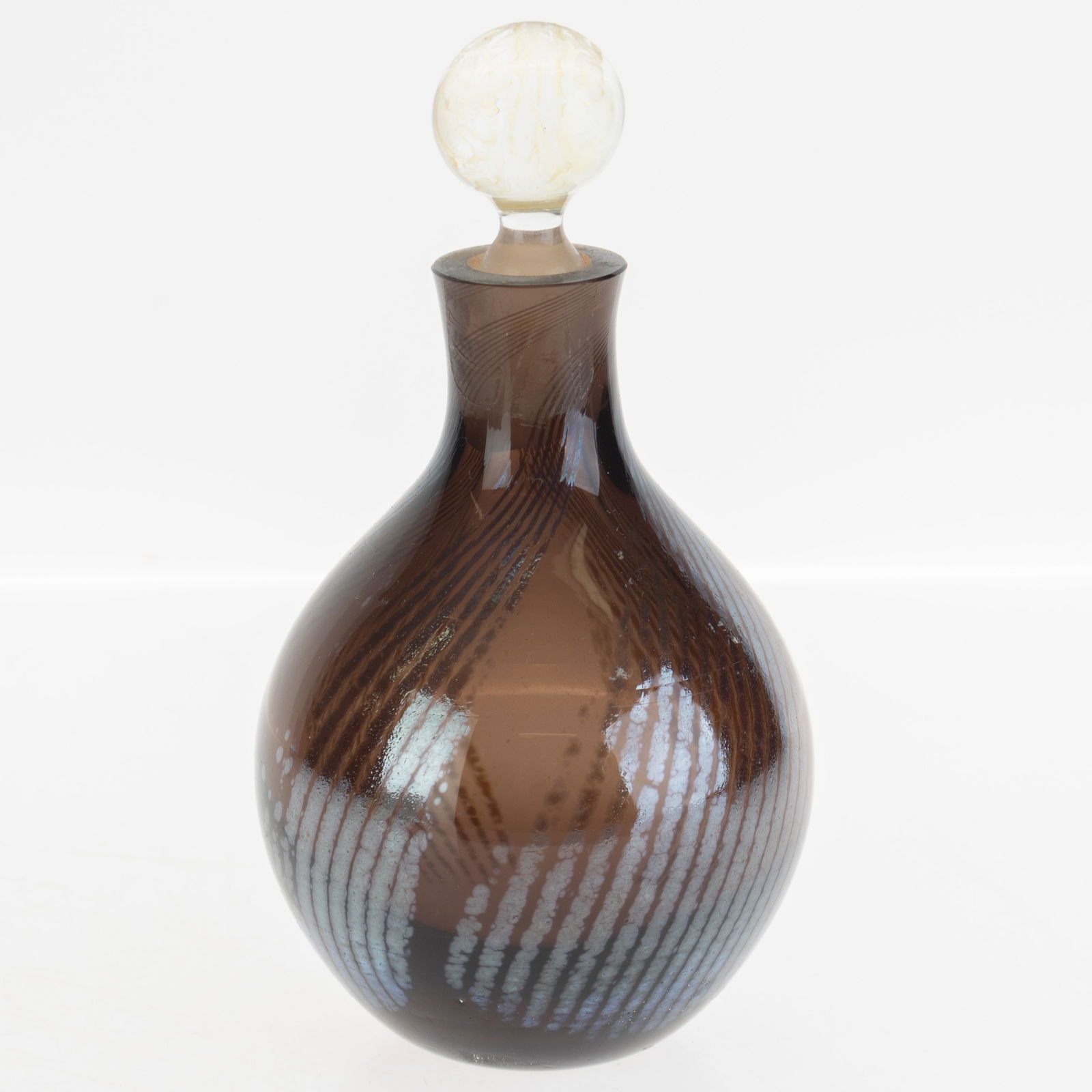 HAND BLOWN MID CENTURY STUDIO GLASS SCENT PERFUME BOTTLE (1 of 3)