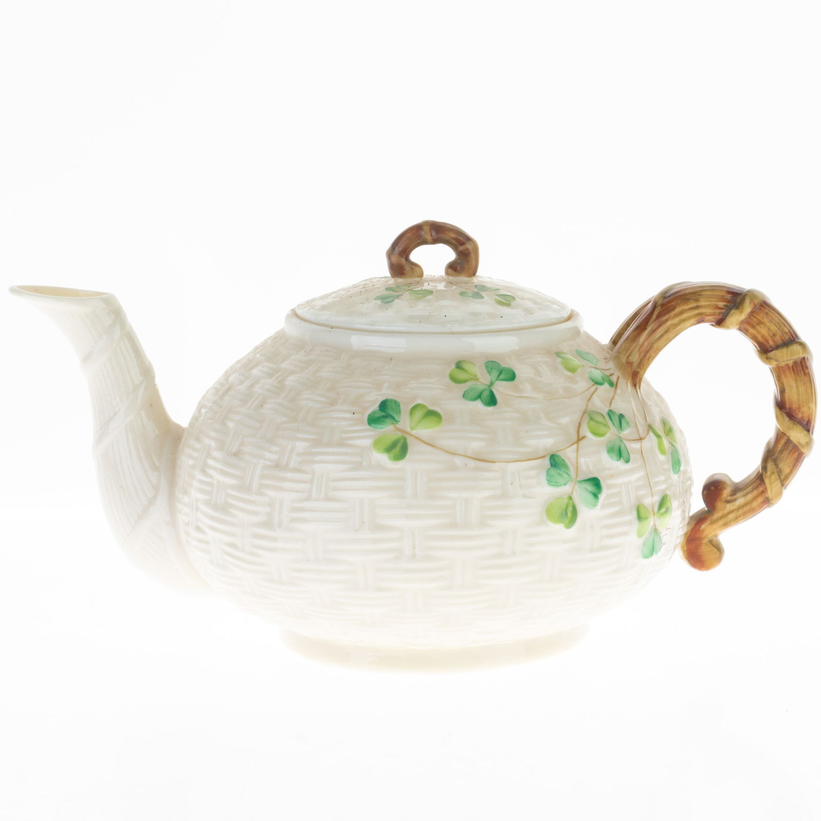 ANTIQUE BELLEEK IRISH PORCELAIN TEAPOT (1 of 4)