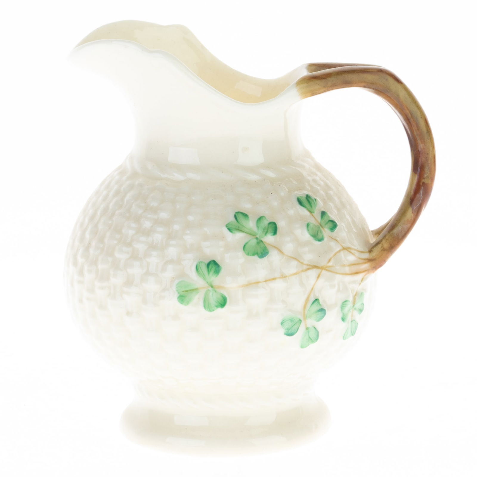 ANTIQUE BELLEEK IRISH PORCELAIN CREAMER JUG (1 of 3)