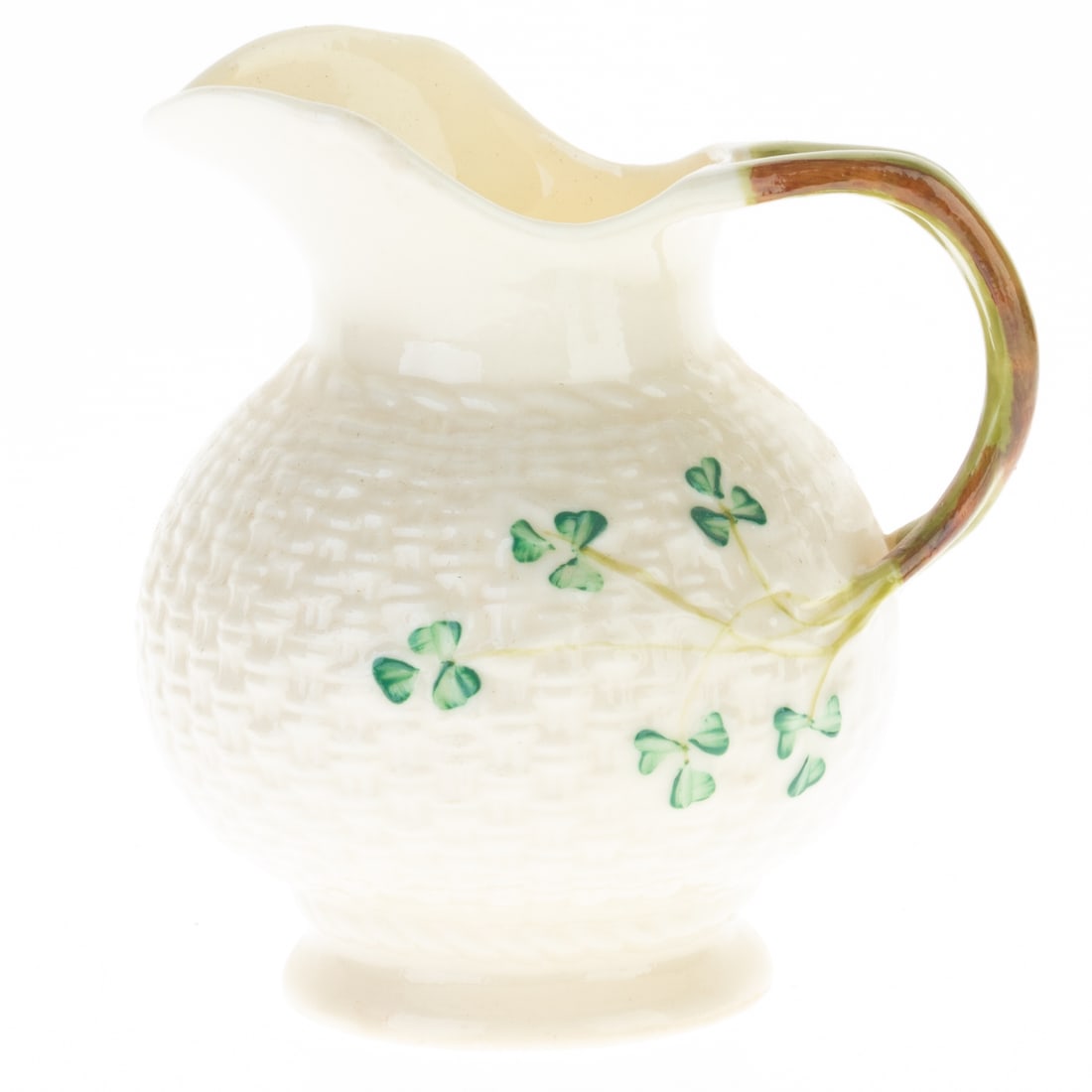 ANTIQUE BELLEEK IRISH PORCELAIN CREAMER JUG (1 of 3)