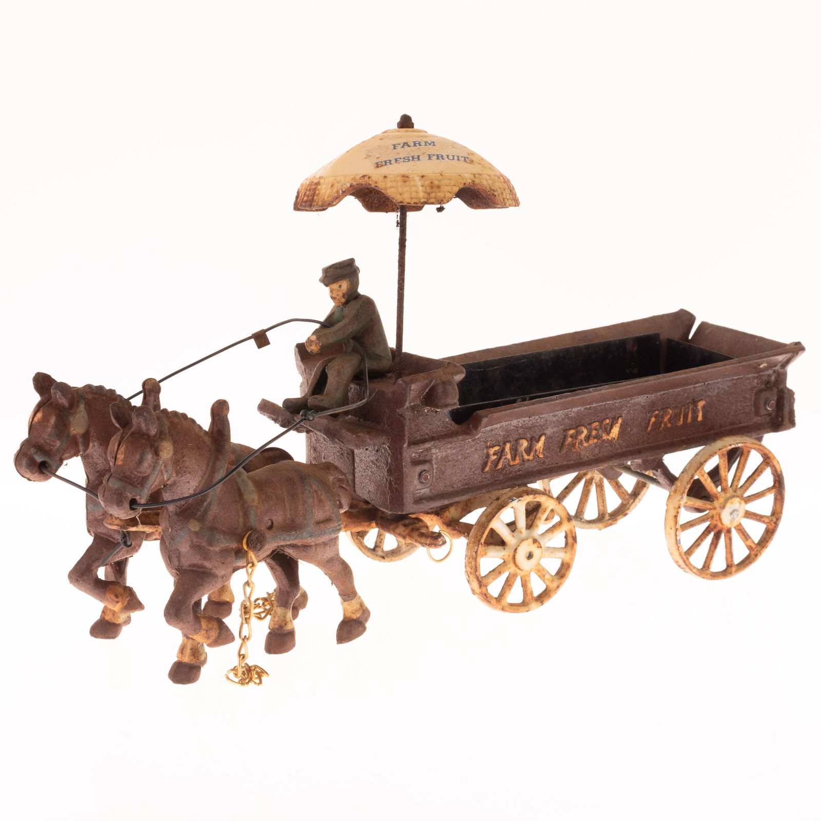 ANTIQUE CAST IRON HORSE DRAWN CART WAGON: Kindly examine all photographs provided in this listing or ask for a condition report. All items offered are in generally good, pre-owned condition, unless otherwise specifically described. The item i
