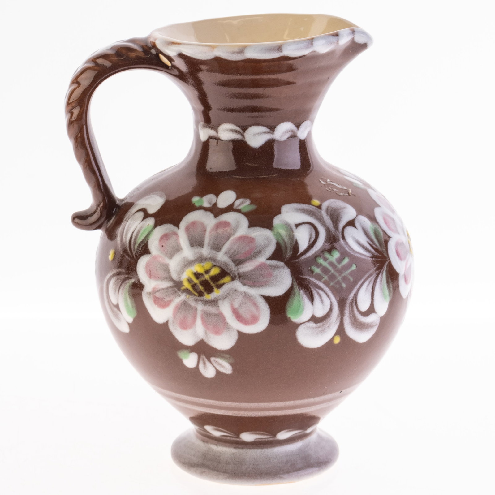 ANTIQUE AUSTRIAN HAND PAINTED CERAMIC POTTERY JUG (1 of 3)