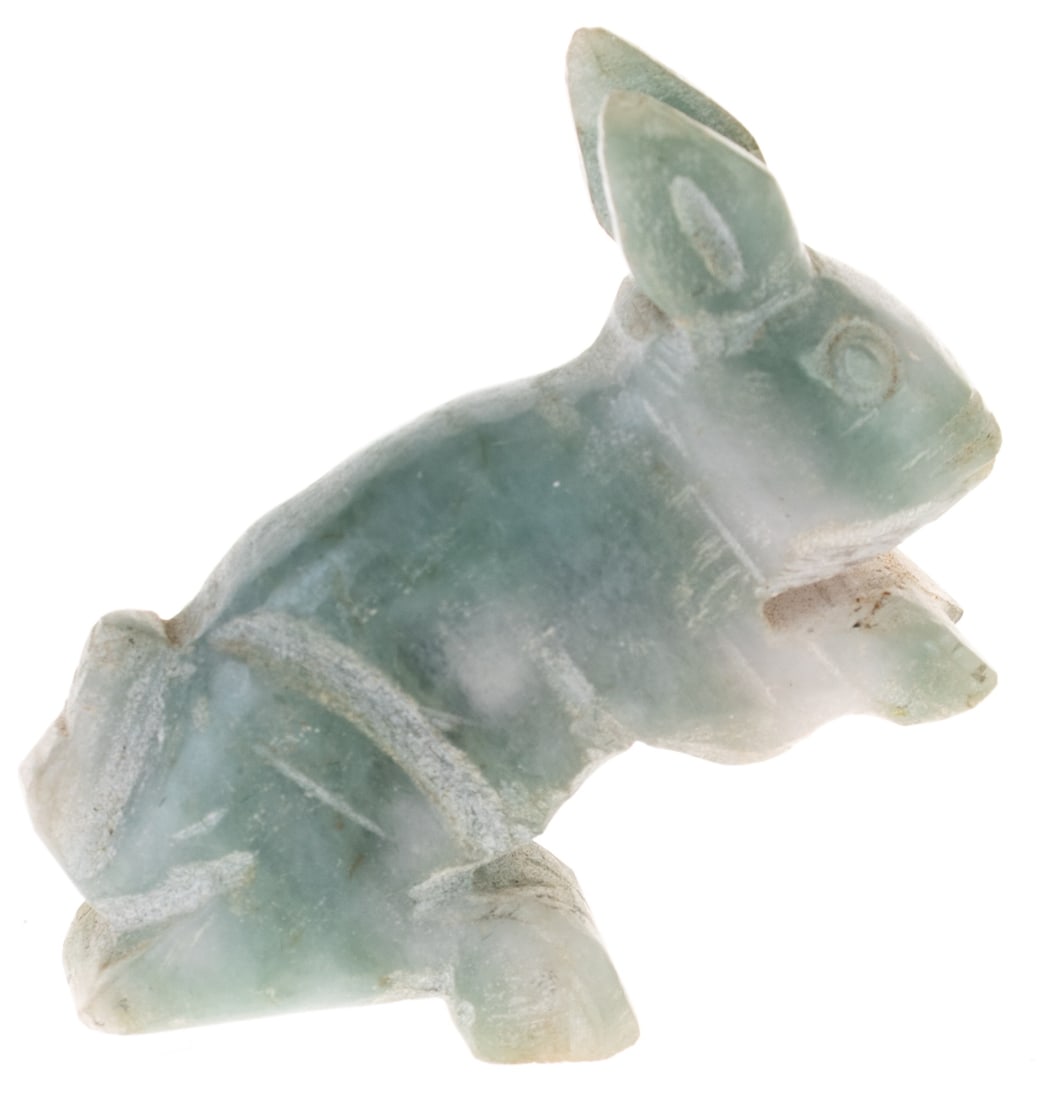 CHINESE CARVED JADE RABBIT FIGURE (1 of 3)