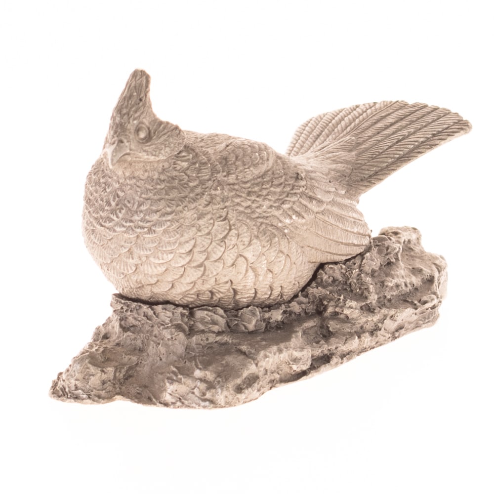 FINE PEWTER SCULPTURE OF A PHEASANT (1 of 4)