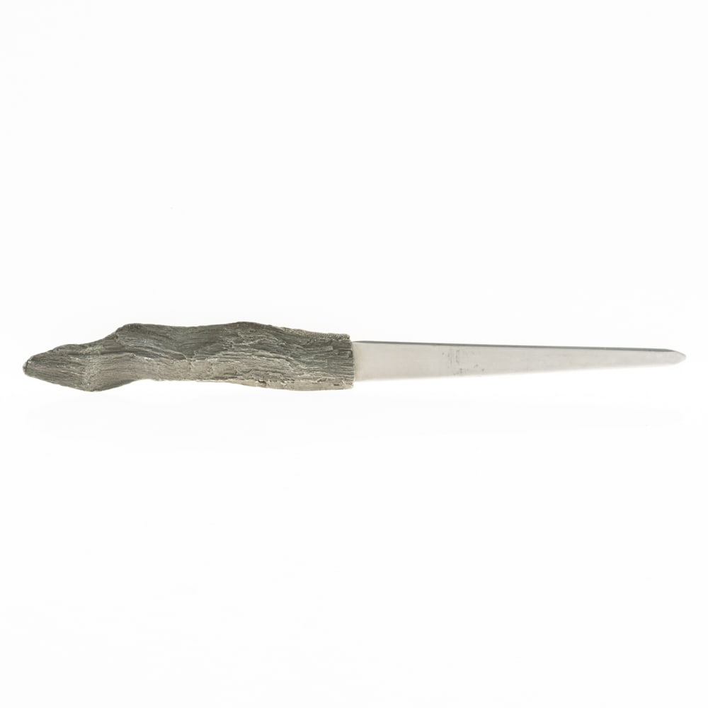 FINE PEWTER LETTER OPENER SCULPTURE: Kindly examine all photographs provided in this listing or ask for a condition report. All items offered are in generally good, pre-owned condition, unless otherwise specifically described, sold as se