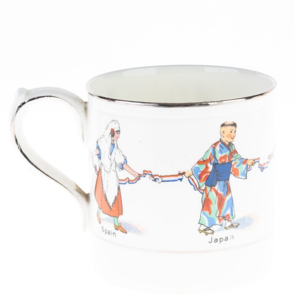 MID CENTURY PARAGON PORCELAIN LEADING NATIONS MUG: Kindly examine all photographs provided in this listing or ask for a condition report. All items offered are in generally good, pre-owned condition, unless otherwise specifically described, sold as se