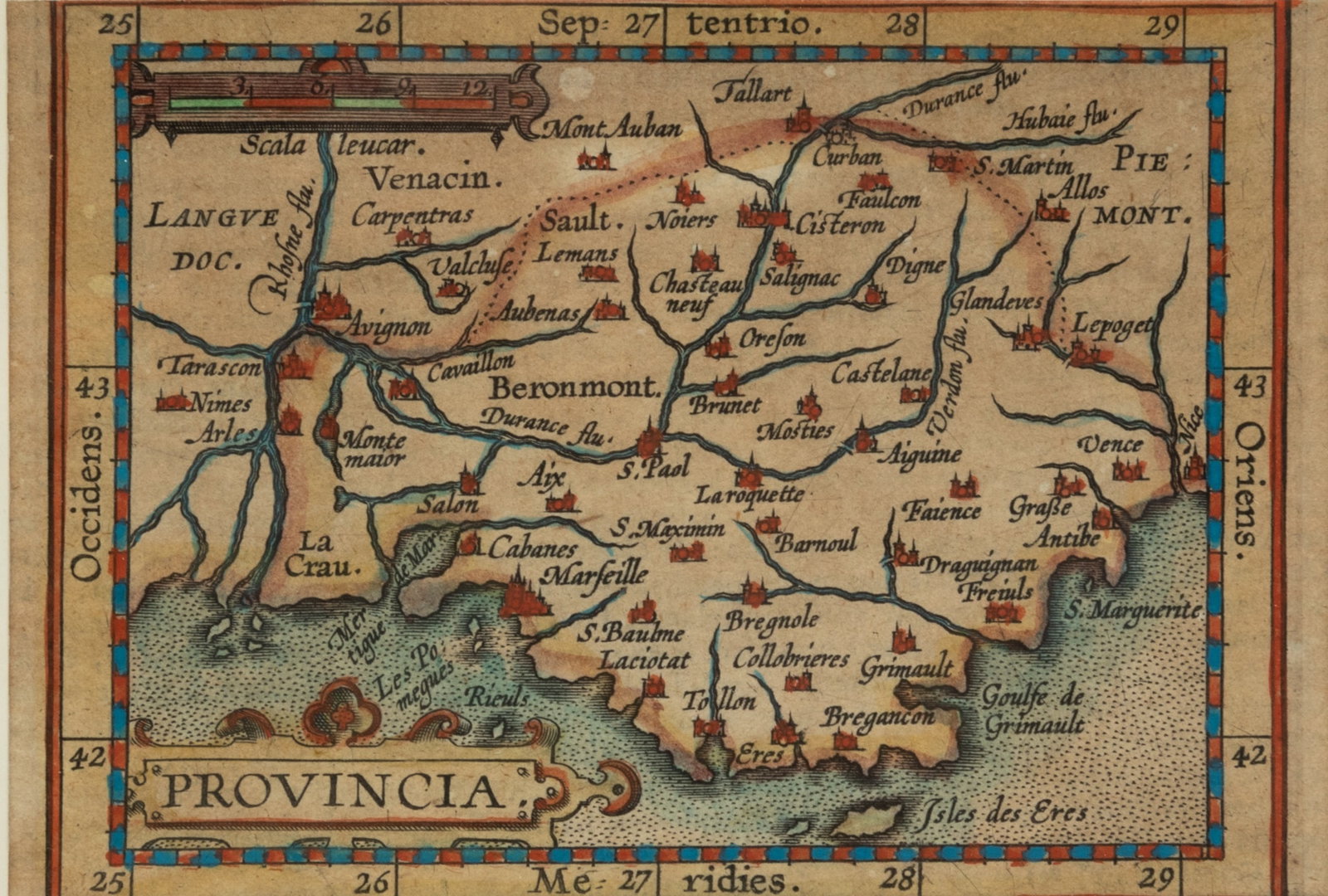 17th Century Engraved Lithograph French Provincial Map Auction