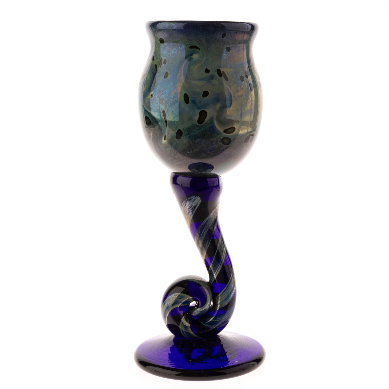 LOETZ STYLE SIGNED IRIDESCENT GLASS VASE: From a collection of Wedgwood and other selected ceramic/porcelain objects. Kindly examine all photographs provided in this listing or ask for a condition report. All items offered are in generally go