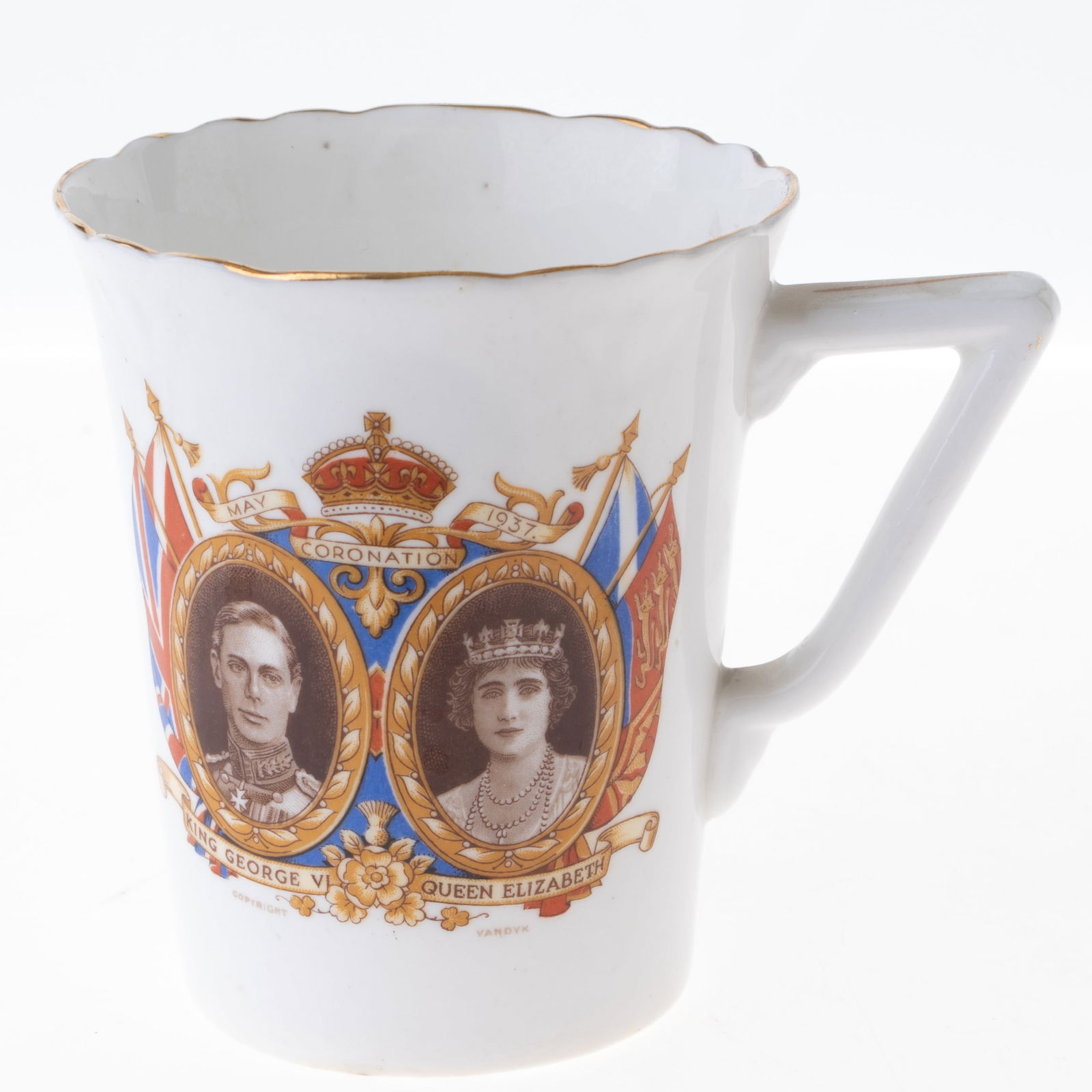 ANTIQUE COMMEMORATIVE 1937 KING GEORGE VI & QUEEN ELIZABETH CORONATION PORCELAIN (1 of 4)