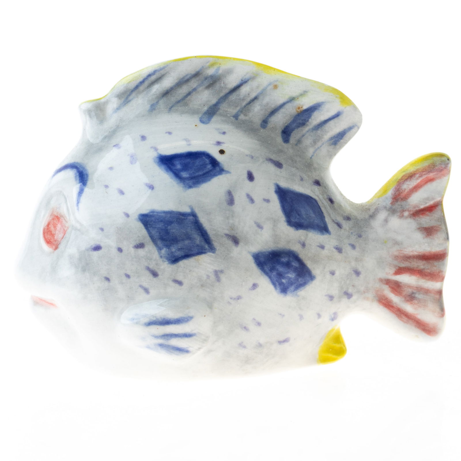 STUDIO POTTERY HAND PAINTED FISH FIGURE (1 of 4)