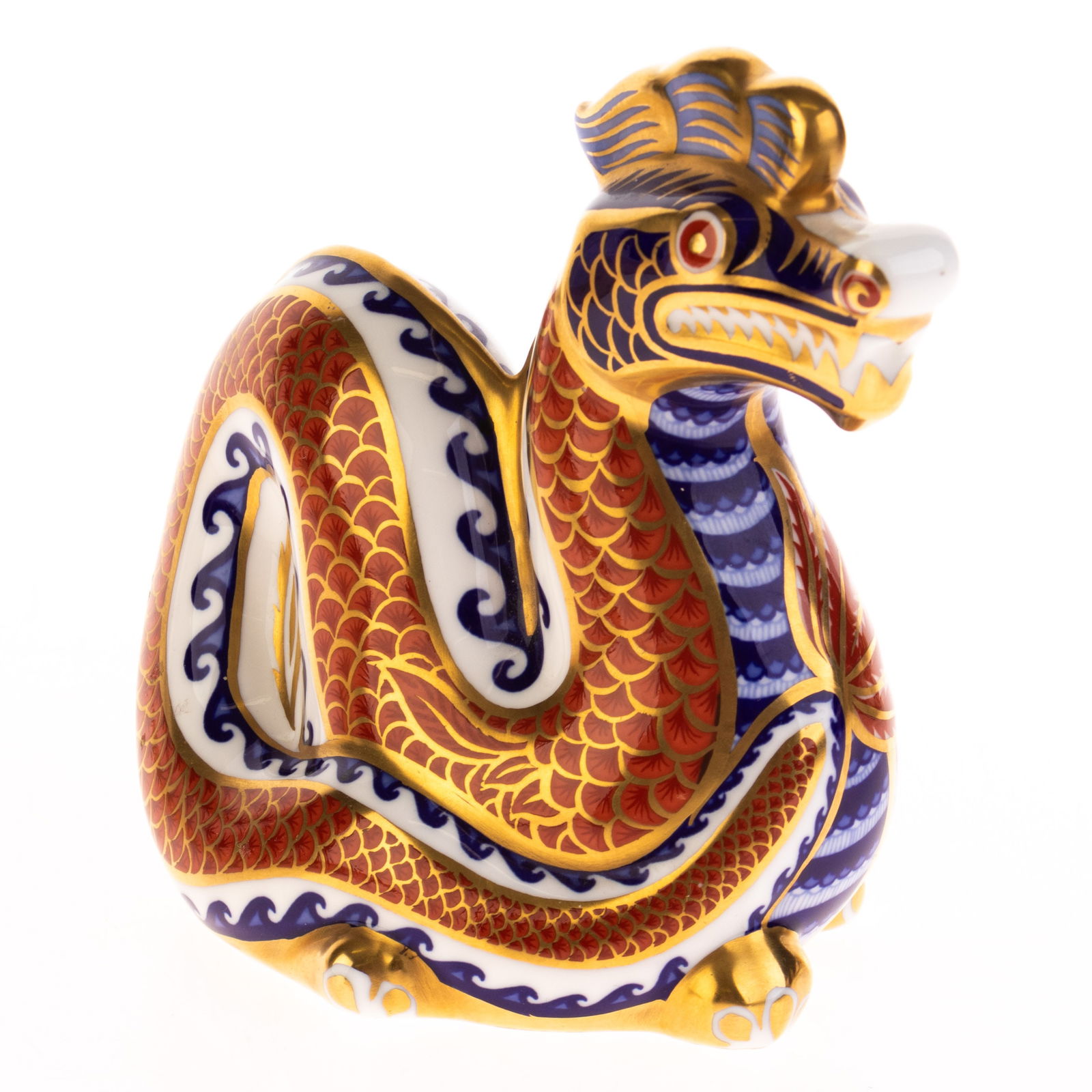 ROYAL CROWN DERBY GILT PORCELAIN PAPERWEIGHT DRAGON FIGURE: Kindly examine all photographs provided in this listing or ask for a condition report. All items offered are in generally good, pre-owned condition, unless otherwise specifically described, sold as se