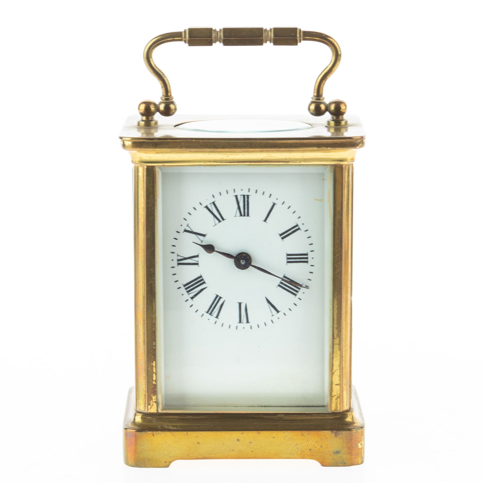 ANTIQUE FRENCH BEVELLED GLASS BRASS CARRIAGE CLOCK (1 of 5)