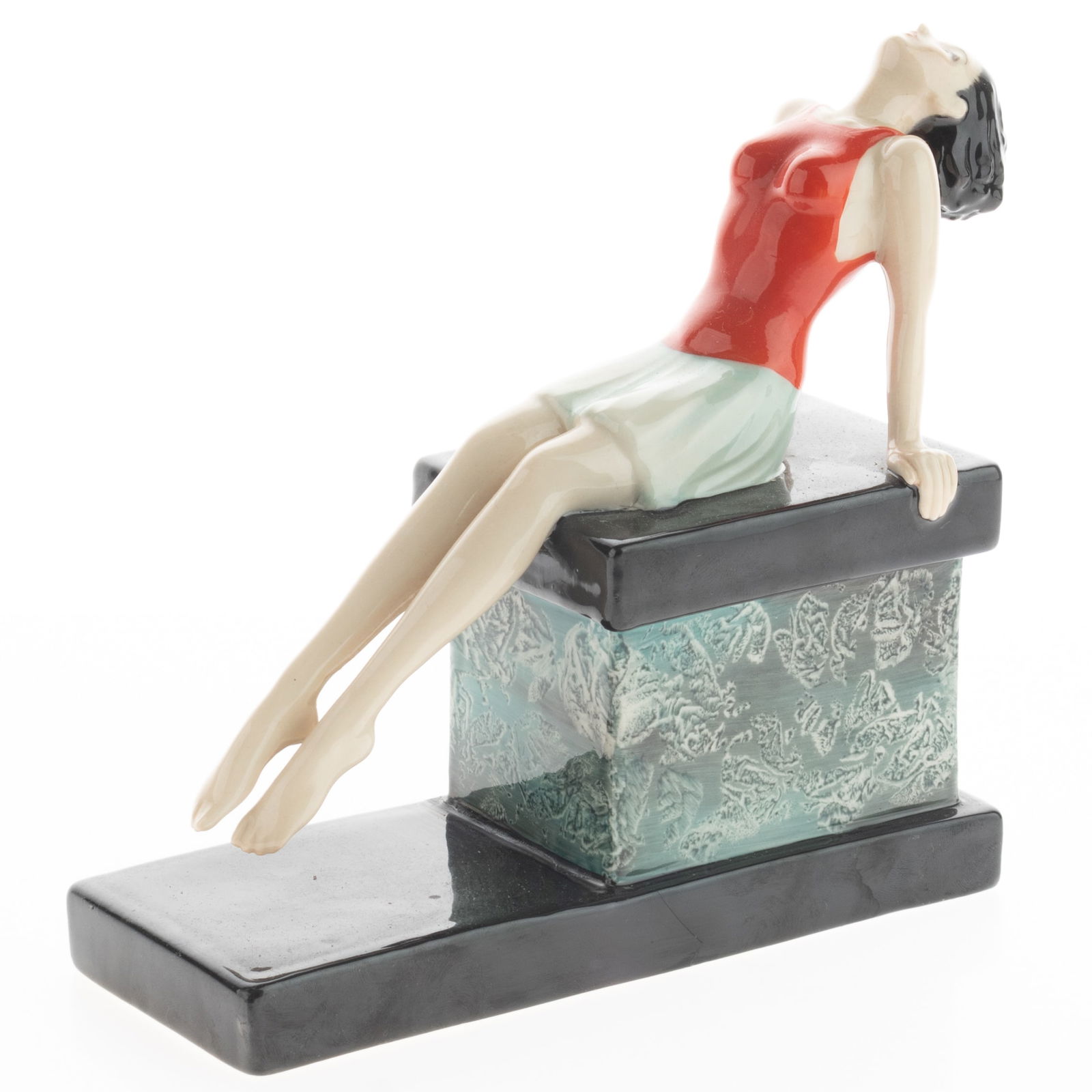 ART DECO STYLE PORCELAIN CERAMIC PEGGY DAVIES FIGURE (1 of 3)