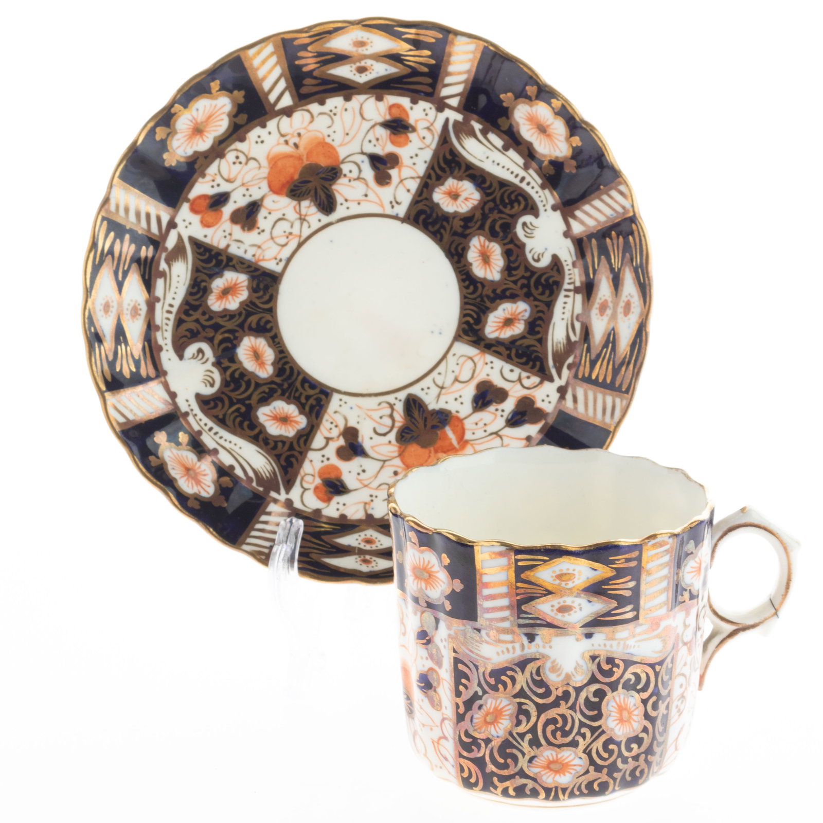 ROYAL CROWN DERBY IMARI PATTERN PORCELAIN CERAMIC TEACUP & SAUCER (1 of 3)