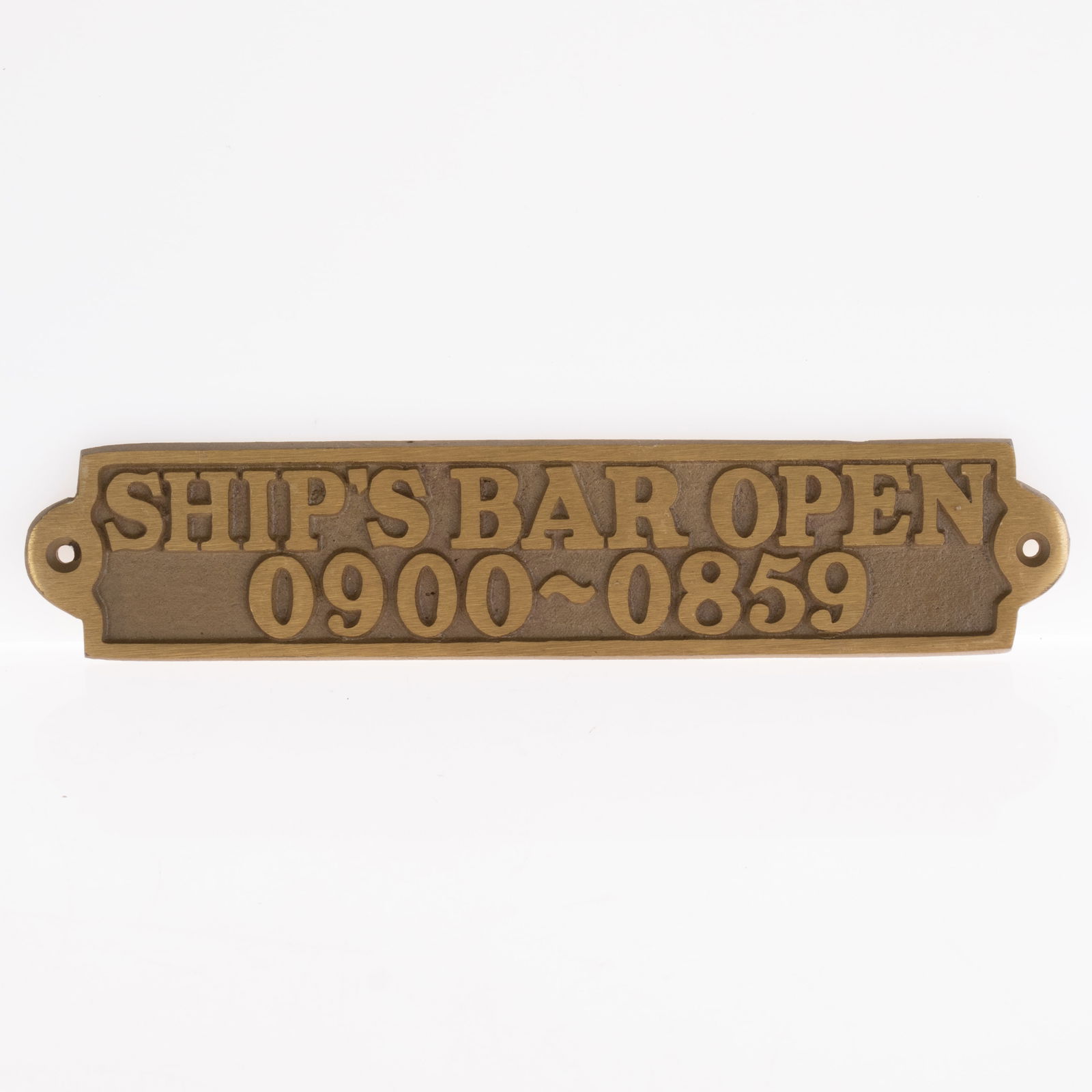 SHIP'S BAR OPEN MARITIME NAUTICAL BRASS WALL PLAQUE (1 of 3)