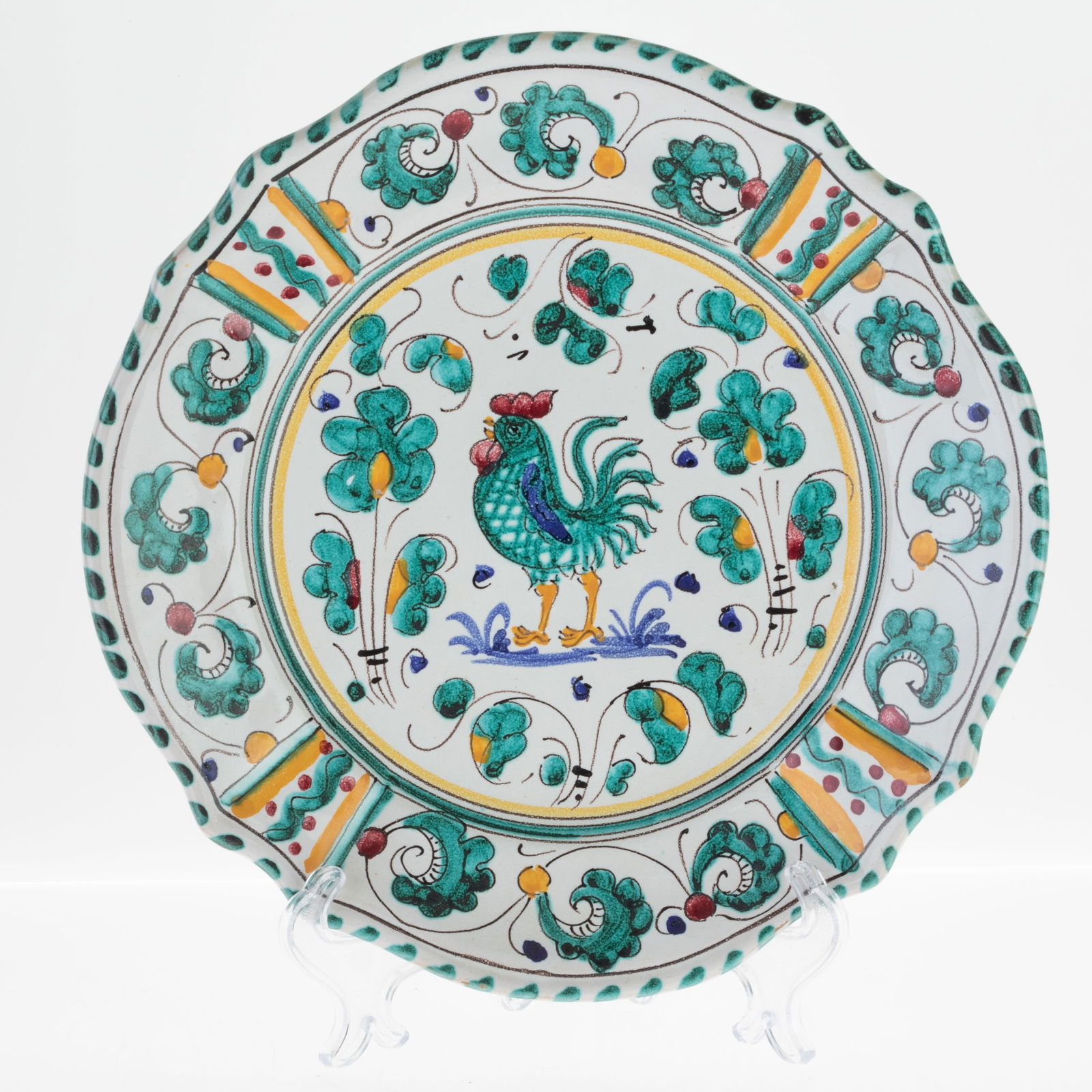 HAND PAINTED ITALIAN MAJOLICA FAIENCE POTTERY PLATE (1 of 3)