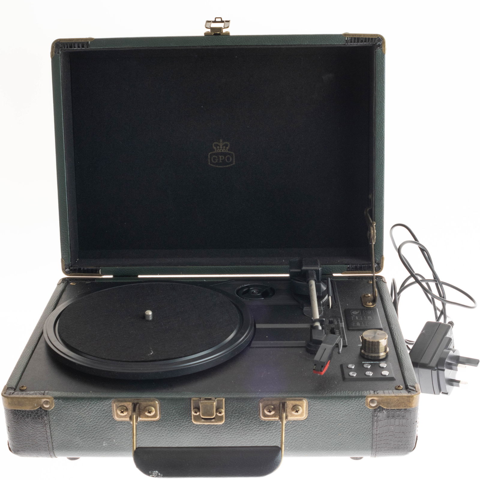 VINTAGE PORTABLE TURNTABLE VINYL RECORD PLAYER: Kindly examine all photographs provided in this listing or ask for a condition report. All items offered are in generally good, pre-owned condition, unless otherwise specifically described. The item i
