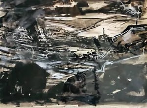 David Smith. South Africa, West Rand. Mixed Media. ca. 1970s.: David Smith 1920-1998 Painter using a richly Expressionist palette, draughtsman, printmaker and teacher, born in Lowestoft, Suffolk, where he attended the Technical School, also Lowestoft and Norwich