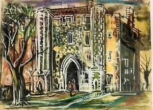 Stately Building, United Kingdom: David Smith 1920-1998 Painter using a richly Expressionist palette, draughtsman, printmaker and teacher, born in Lowestoft, Suffolk, where he attended the Technical School, also Lowestoft and Norwich