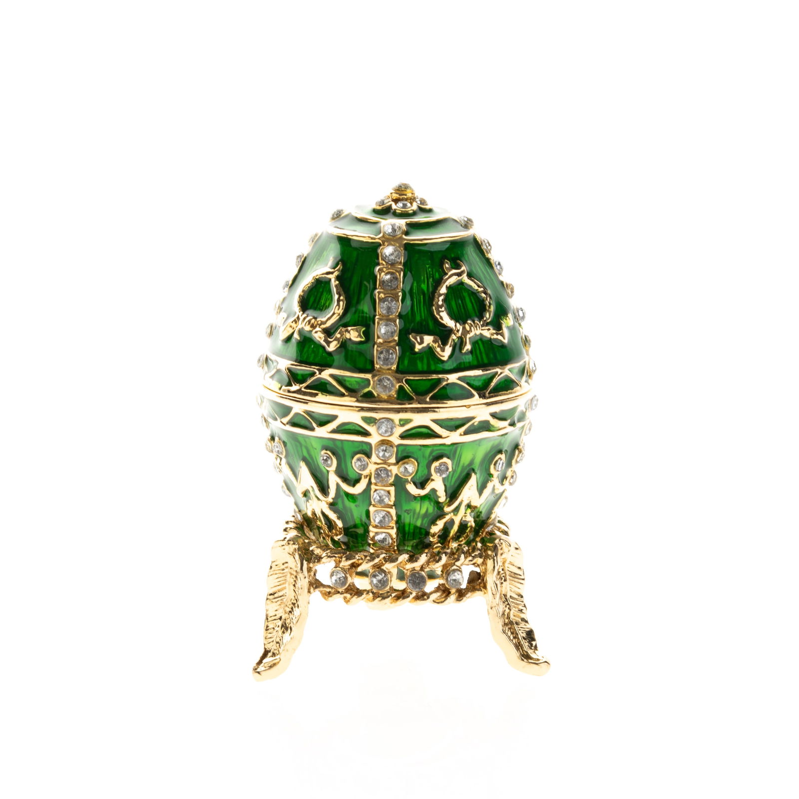 FABERGE STYLE ENAMEL EGG JEWELLERY BOX (1 of 2)