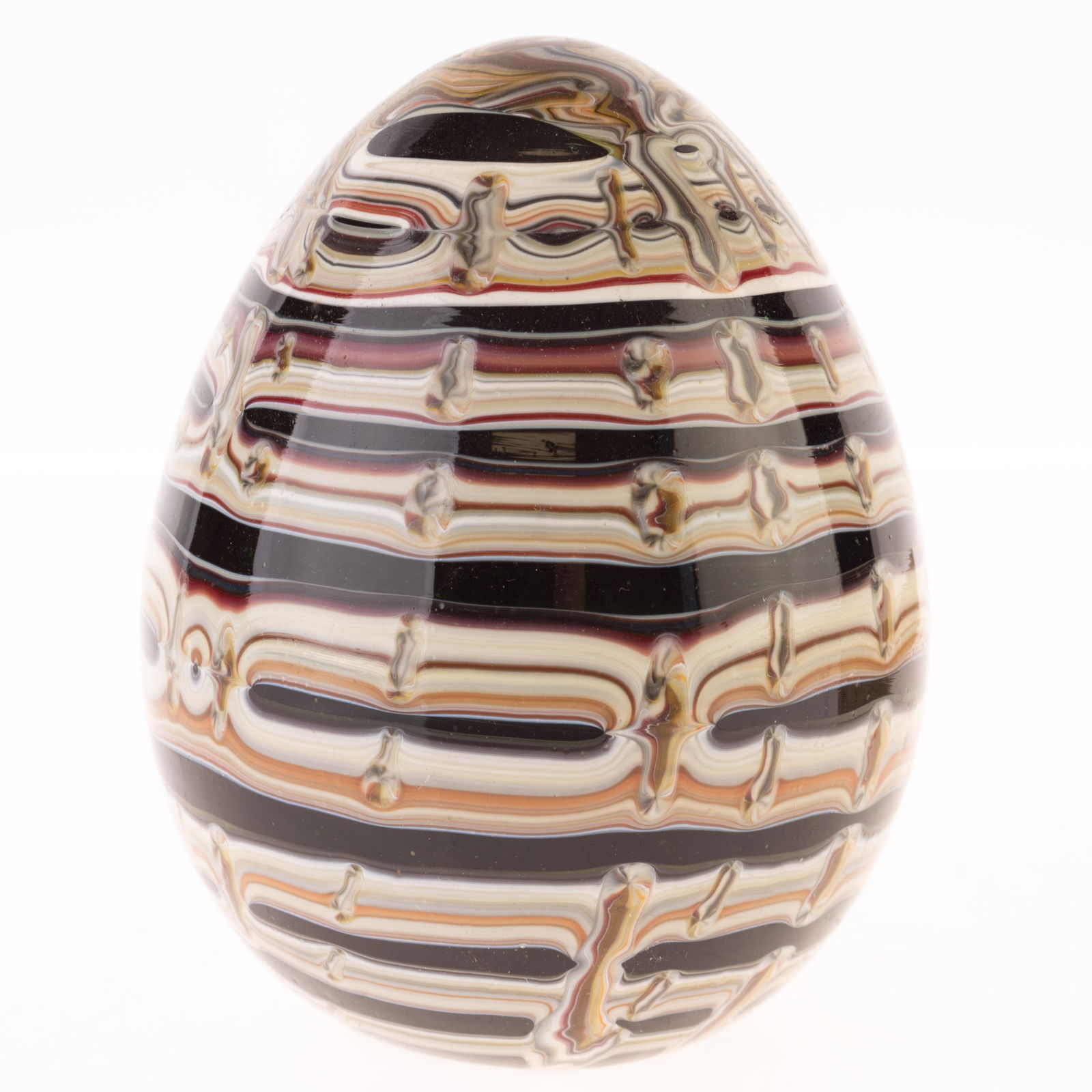 STUDIO GLASS HANDBLOWN EGG PAPERWEIGHT (1 of 3)