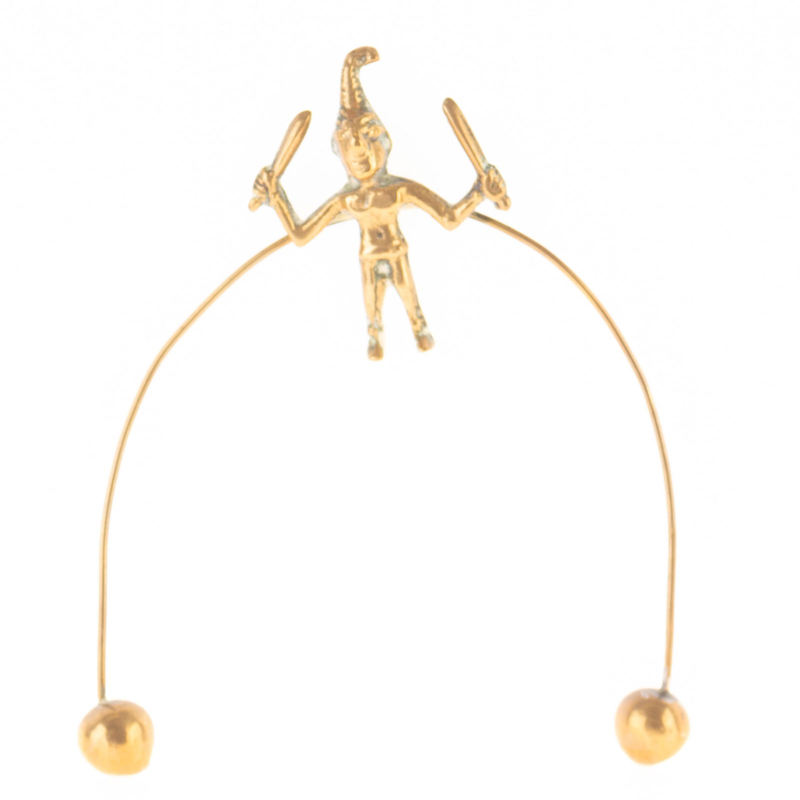 ANTIQUE BRASS ACROBAT BALANCING JOKER TOY FIGURE (1 of 3)