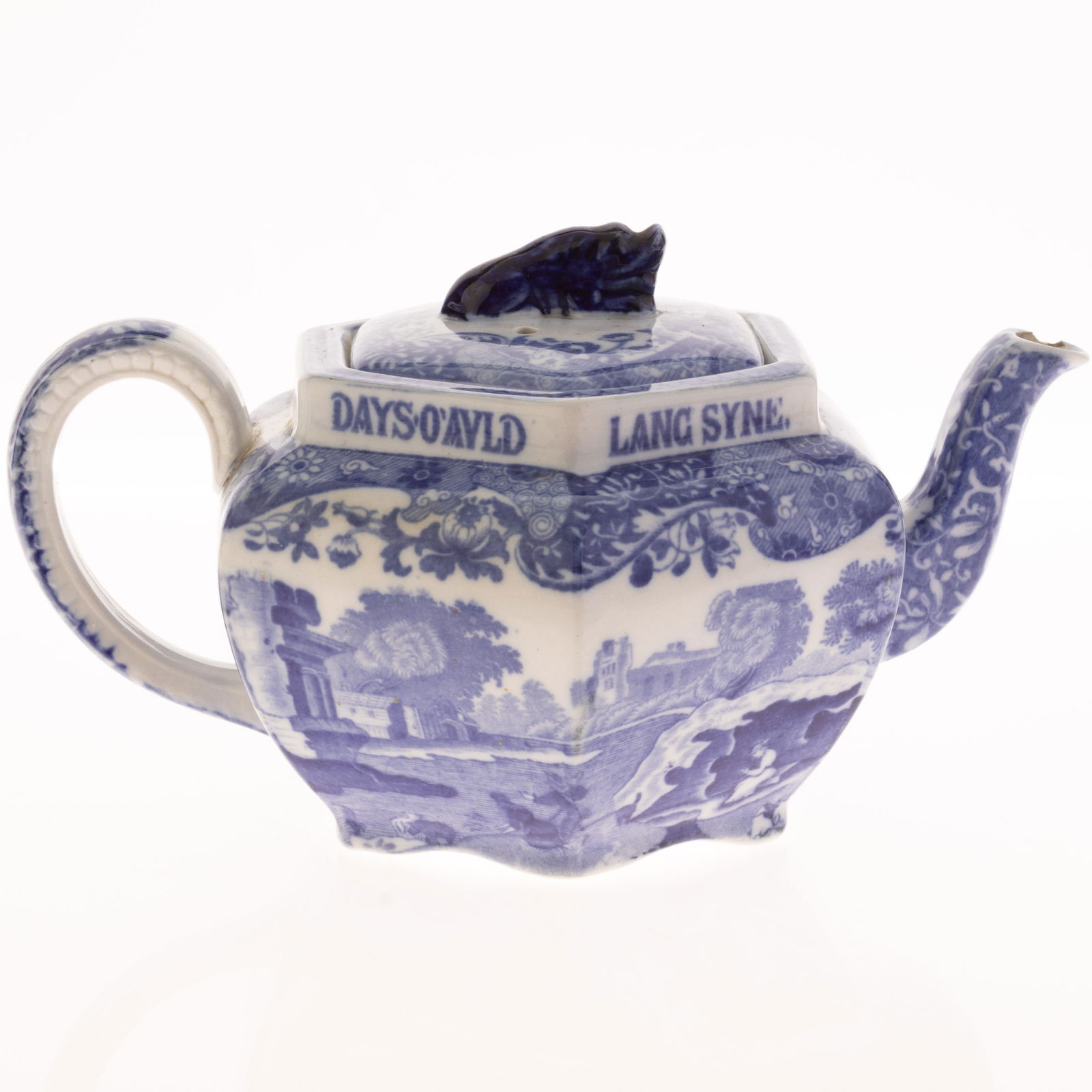 ANTIQUE COPELAND SPODE'S BLUE ITALIAN TEAPOT (1 of 4)