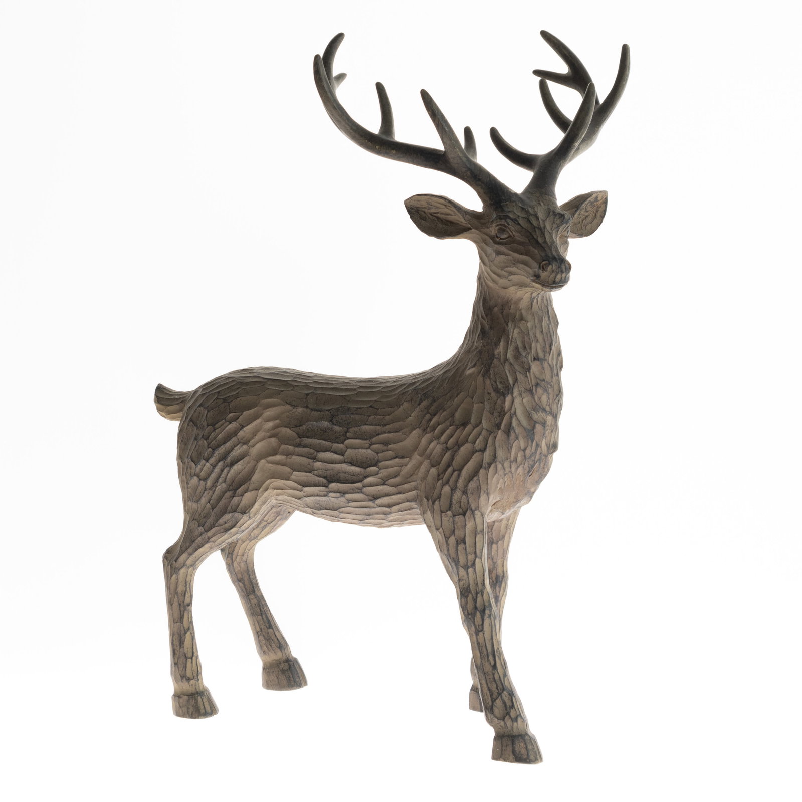 CARVED WOODEN DEER SCULPTURE: Kindly examine all photographs provided in this listing or ask for a condition report. All items offered are in generally good, pre-owned condition, unless otherwise specifically described. The item i