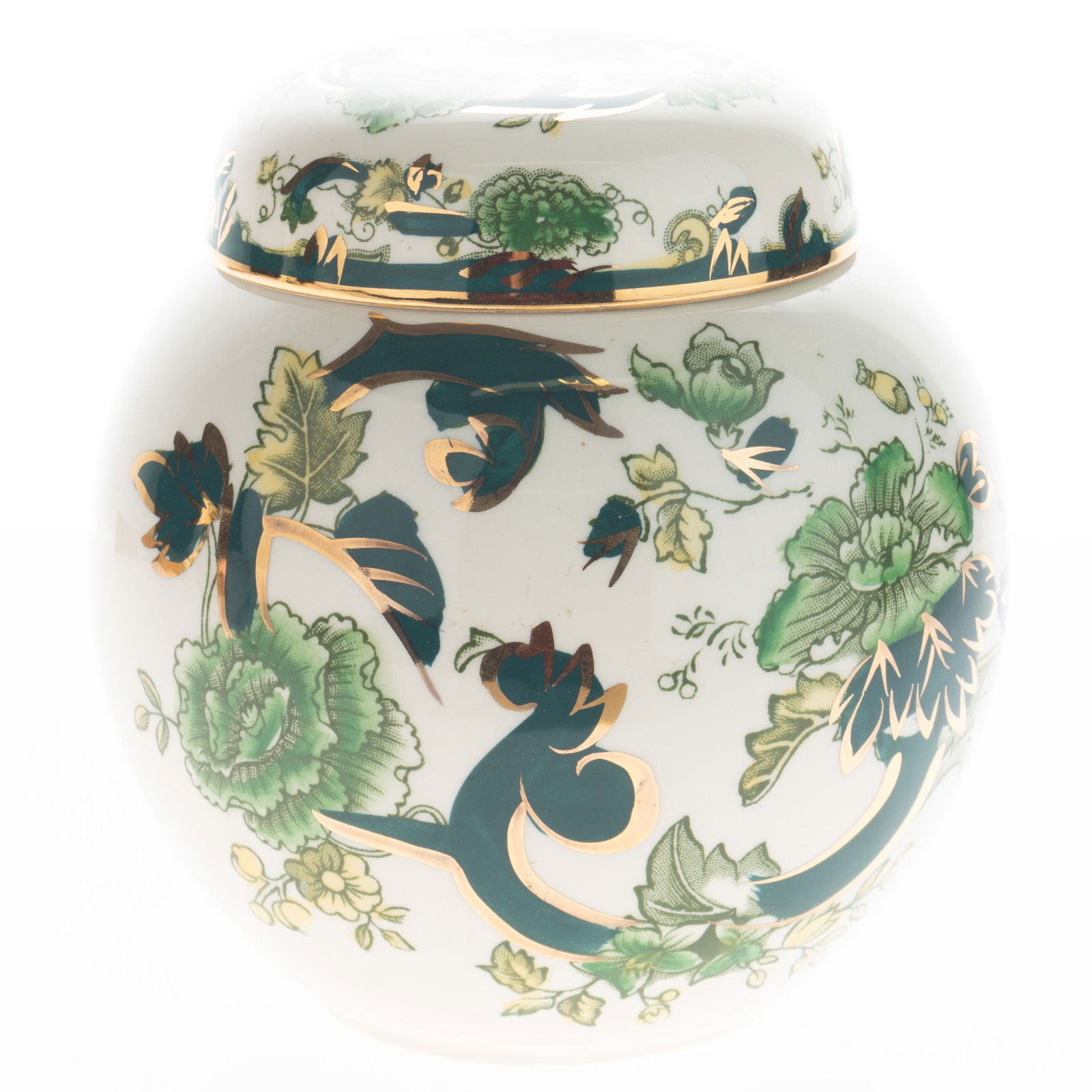 MASON'S IRONSTONE CERAMIC POTTERY CHARTREUSE PATTERN GINGER JAR (1 of 3)