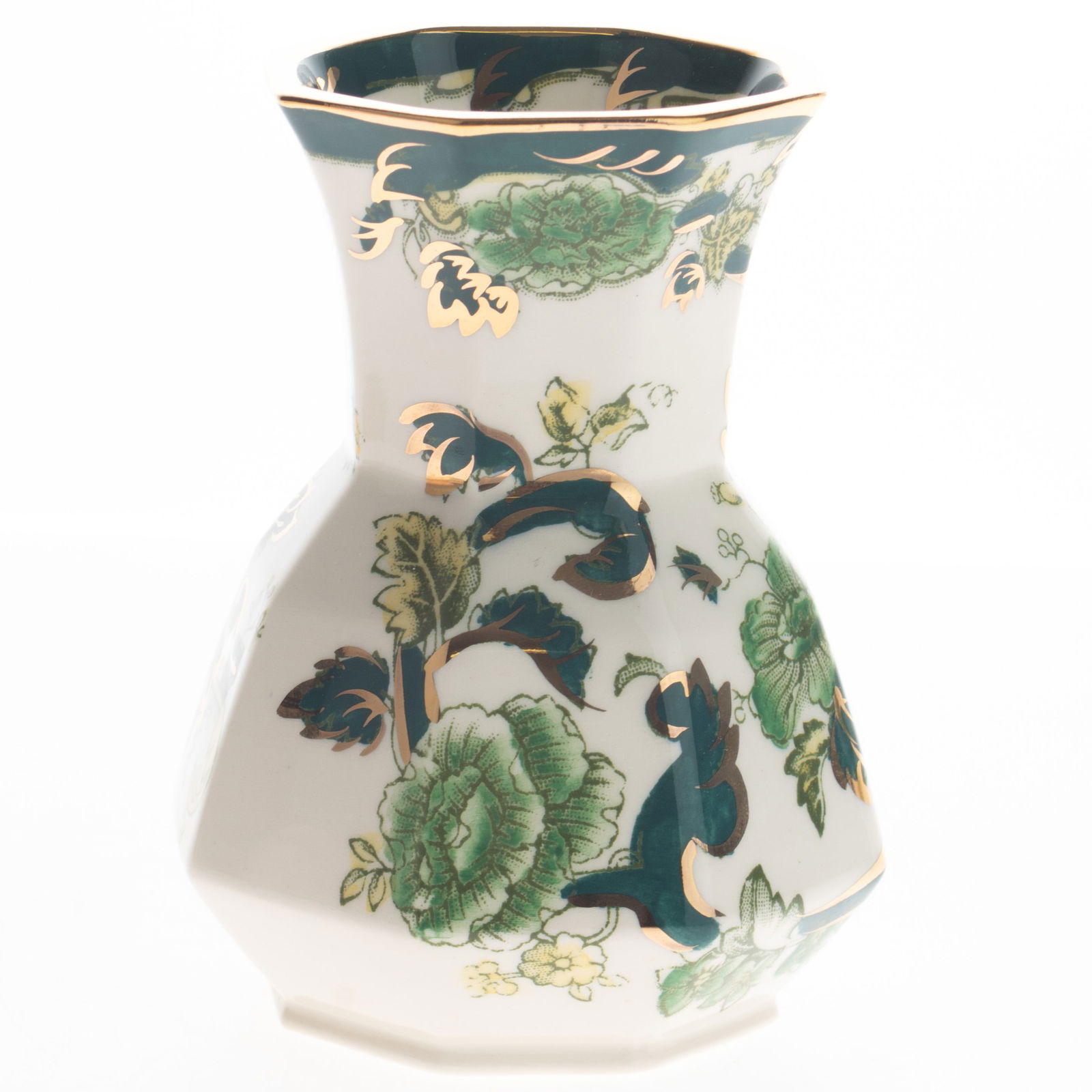 MASON'S IRONSTONE CERAMIC POTTERY CHARTREUSE PATTERN VASE (1 of 3)