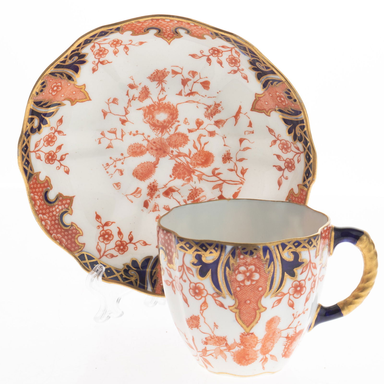 ROYAL CROWN DERBY IMARI PATTERN PORCELAIN TEACUP WITH SAUCER (1 of 3)
