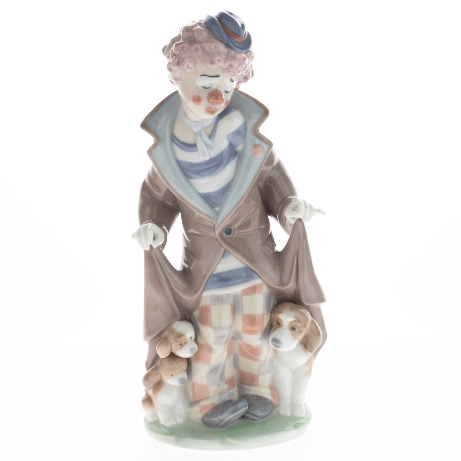 LLADRO PORCELAIN CERAMIC CLOWN WITH DOGS FIGURE: Kindly examine all photographs provided in this listing or ask for a condition report. All items offered are in generally good, pre-owned condition, unless otherwise specifically described, sold as se