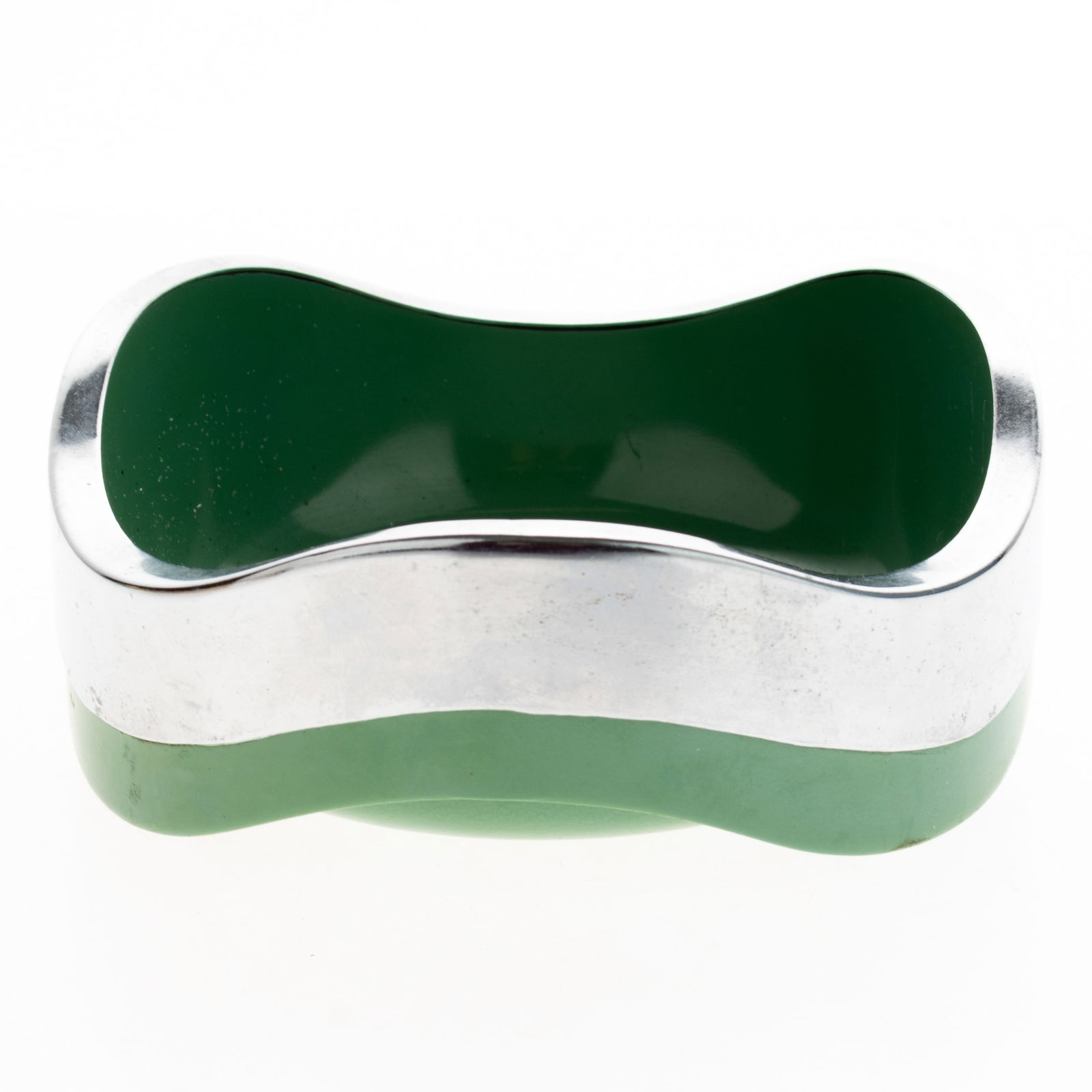ART DECO JAPANESE GREEN BAKELITE & CHROME ASHTRAY (1 of 3)