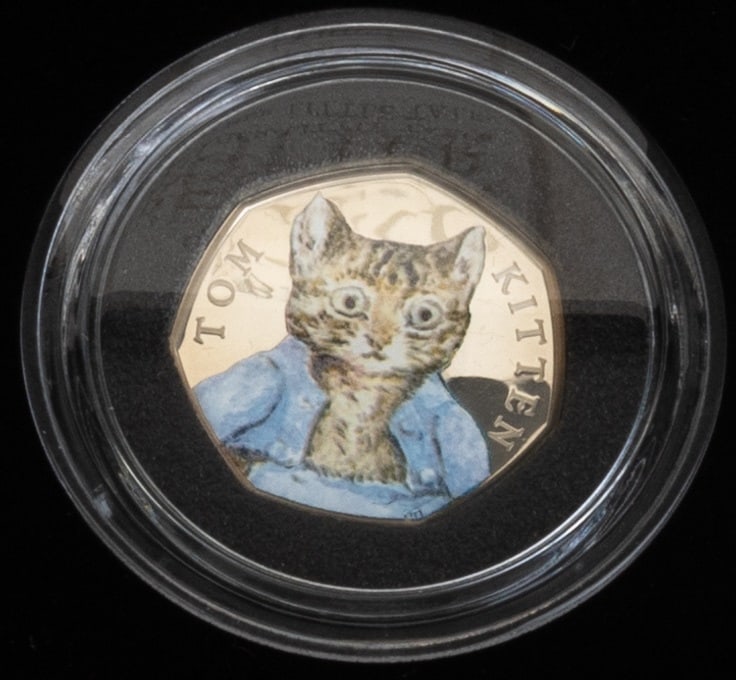 ROYAL MINT BEATRIX POTTER SILVER COIN: 9.5x9.5x2.5CM.From a collection of Wedgwood and other selected ceramic/porcelain objects. Kindly examine all photographs provided in this listing or ask for a condition report. All items offered are i