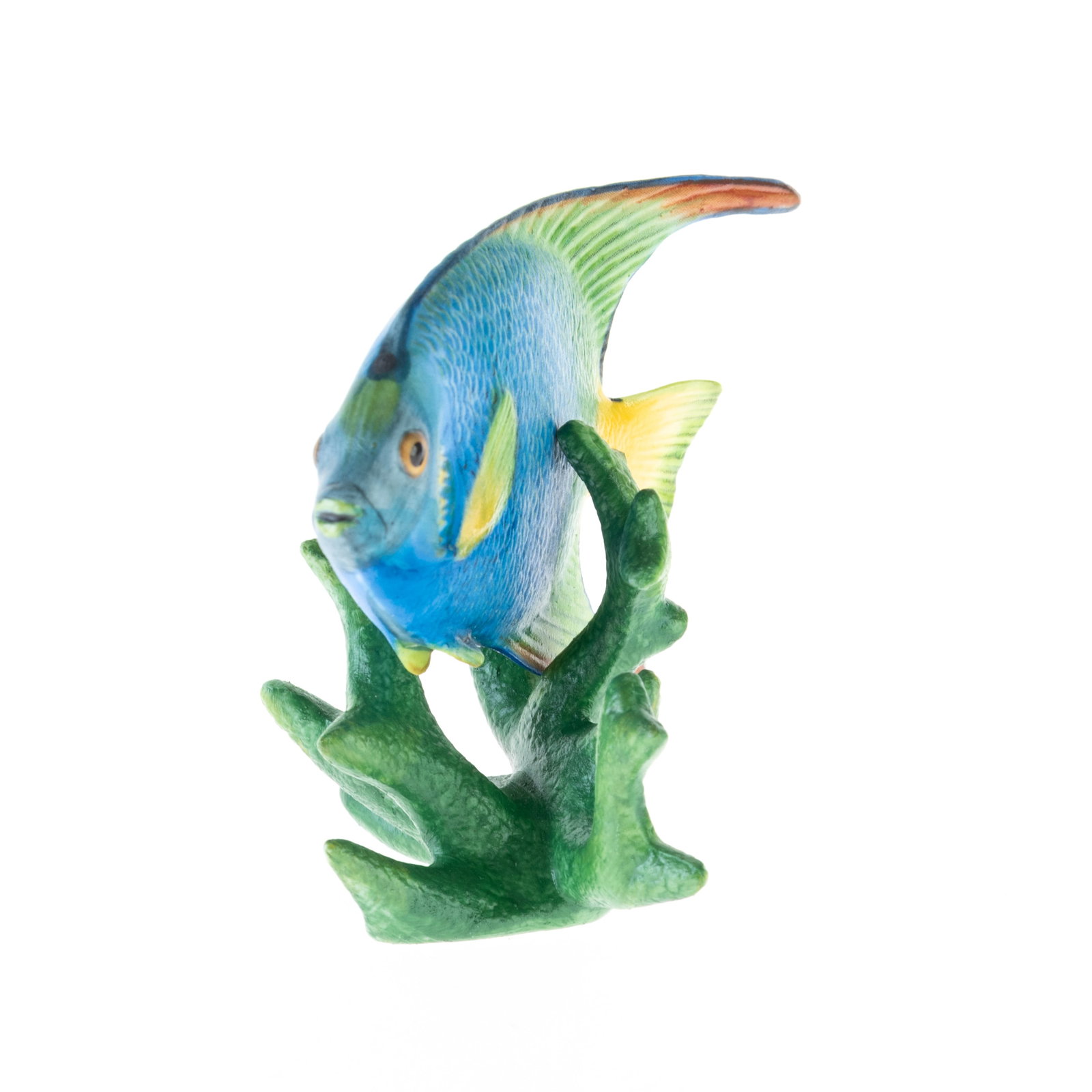FRANKLIN MINT HAND-PAINTED PORCELAIN EXOTIC FISH FIGURE: (HEIGHT) 7CM.From a collection of Wedgwood and other selected ceramic/porcelain objects. Kindly examine all photographs provided in this listing or ask for a condition report. All items offered are in