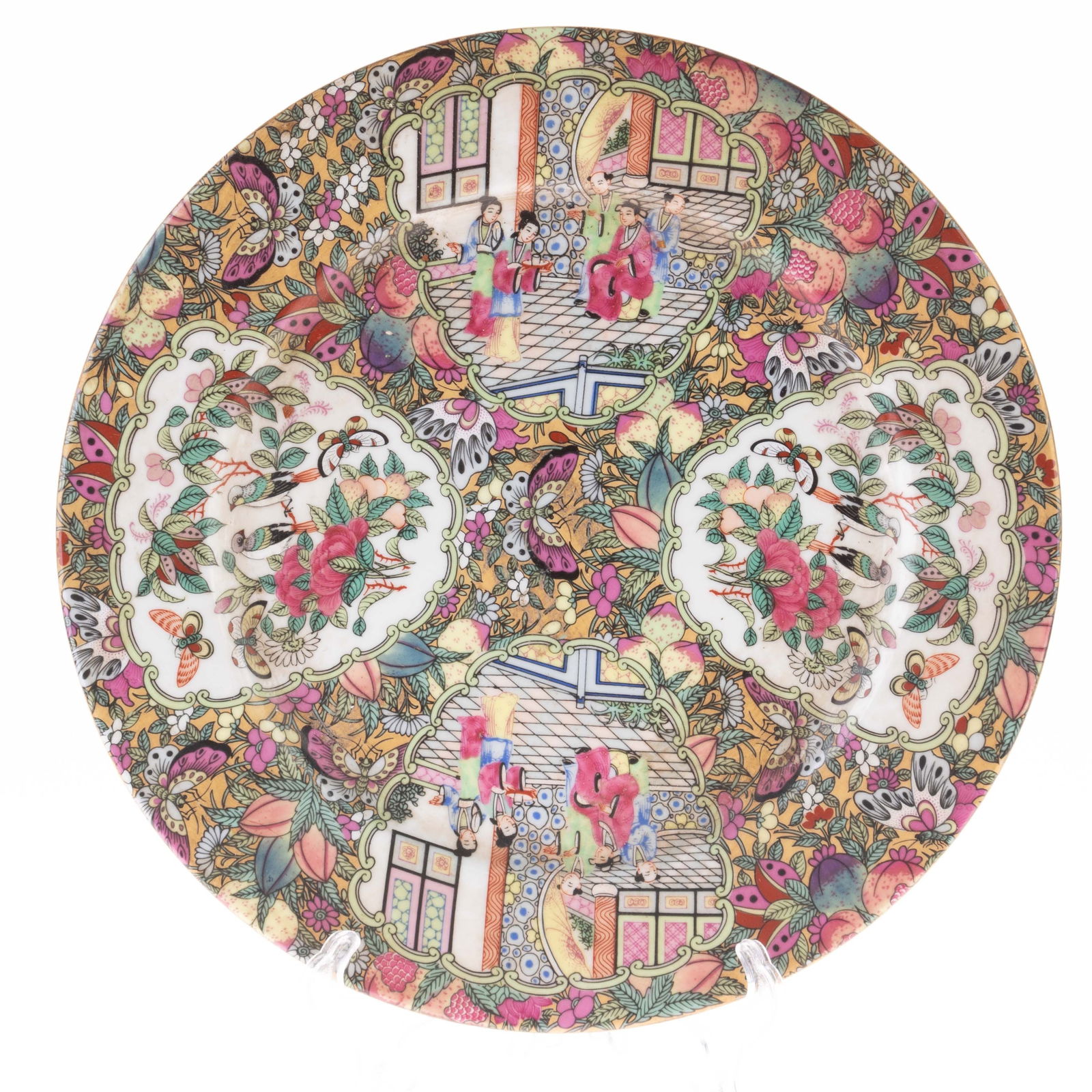 CHINESE HAND PAINTED FAMILLE ROSE PORCELAIN CERAMIC PLATE (1 of 3)