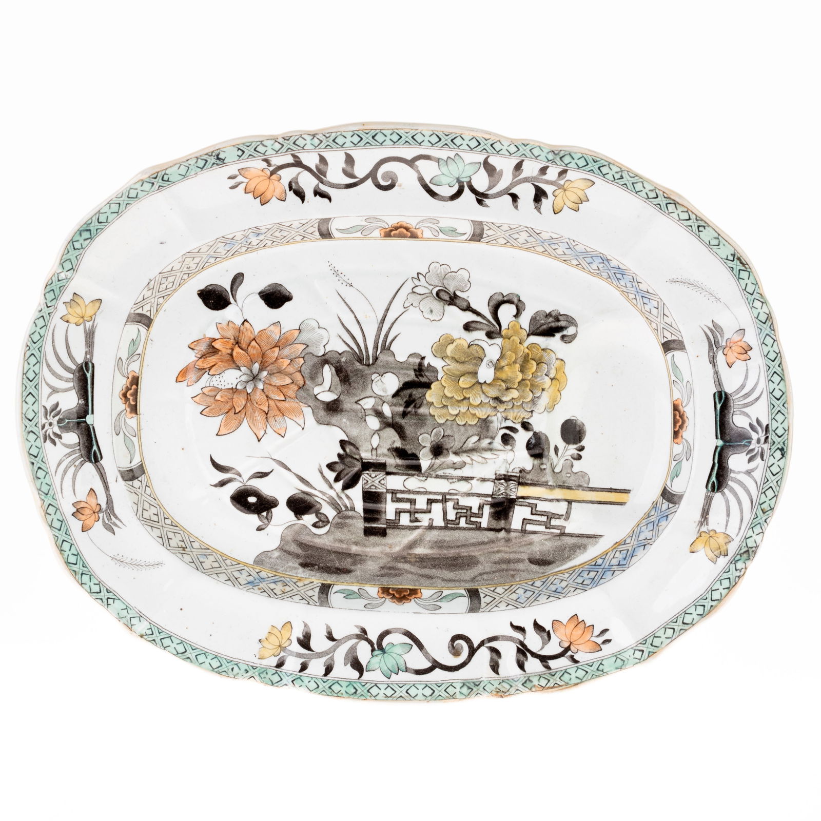 ANTIQUE MASON'S IRONSTONE CERAMIC POTTERY CHINESE PATTERN SERVING TRAY (1 of 3)
