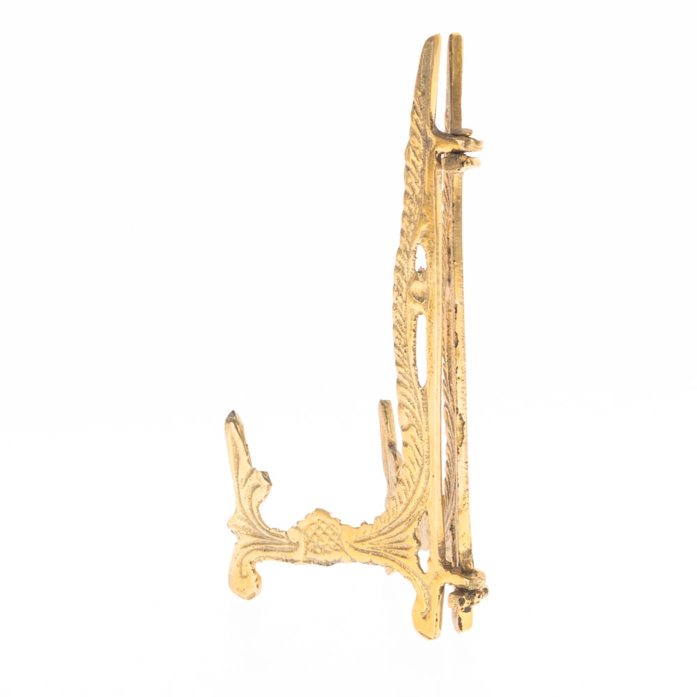 ANTIQUE CHASED BRASS PORTRAIT MINIATURE PAINTING STAND (1 of 3)