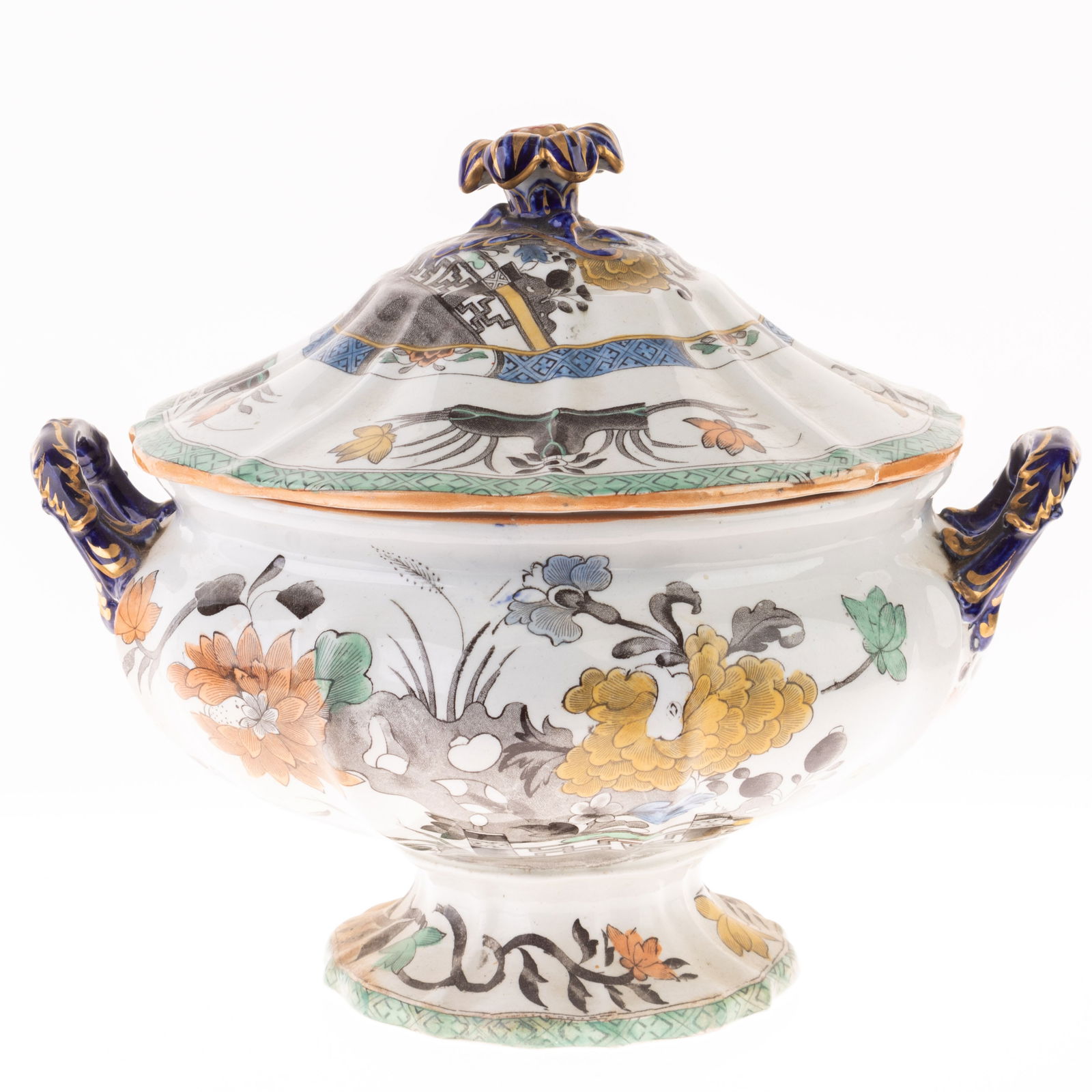 ANTIQUE MASON'S IRONSTONE CERAMIC POTTERY CHINESE PATTERN TUREEN (1 of 3)