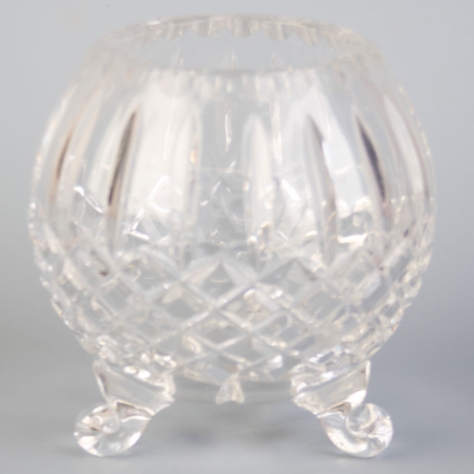 ANTIQUE TRI-FOOTED CRYSTAL GLASS VASE (1 of 3)
