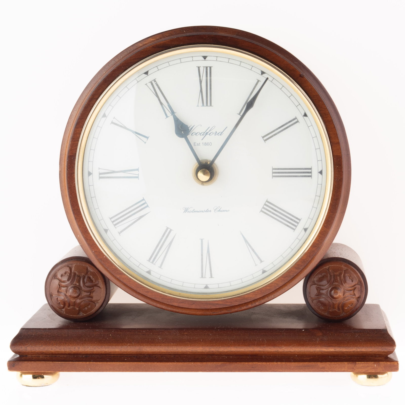 WOODFORD CARVED WOODEN MANTEL CLOCK: Kindly examine all photographs provided in this listing or ask for a condition report. All items offered are in generally good, pre-owned condition, unless otherwise specifically described. The item i