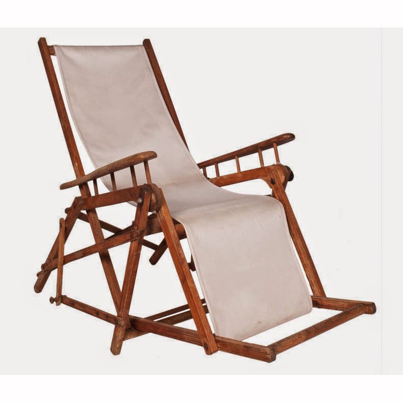 Chaise Lounge, circa 1930: 1930; Blue material listed on 1stDibs design MM