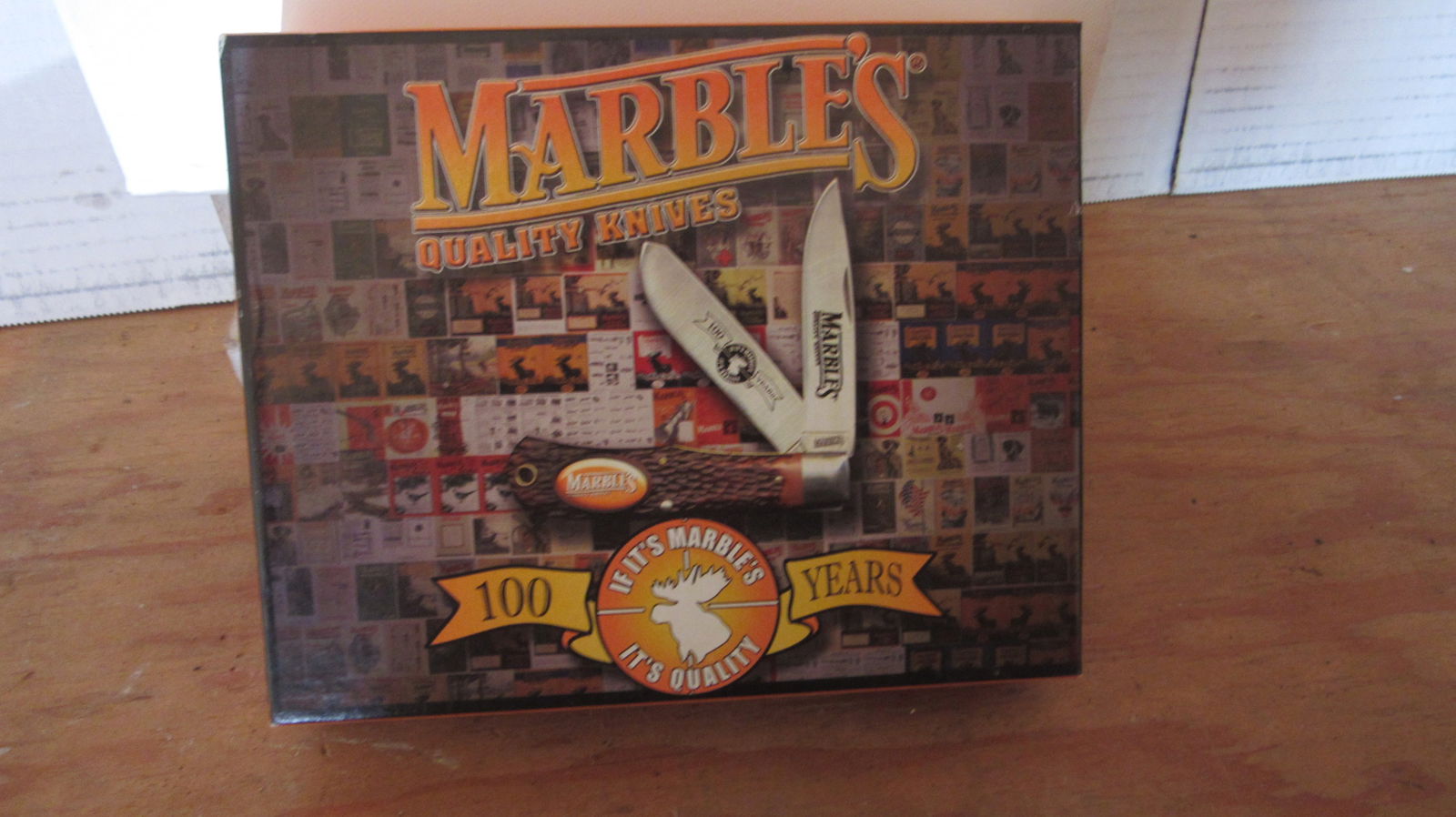 Marbles Trapper's Knife USA Made 4-1/2" Circa-1992 100th Anniversary W/Packaging (1 of 2)