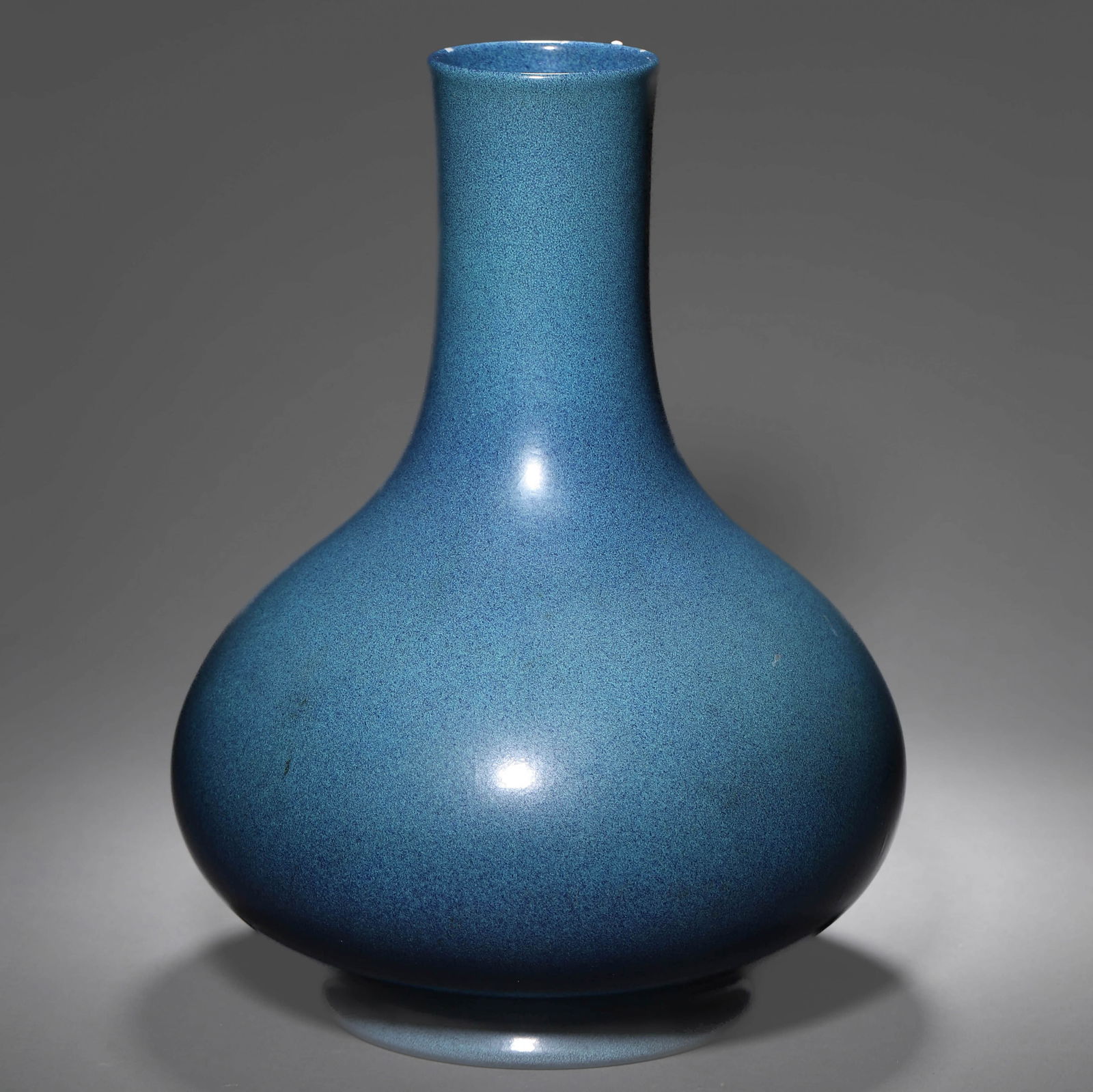 Lu Jun Glazed Water Chestnut Vase: Lu Jun Glazed Water Chestnut Vase Height: 12 3/8 in. (31.5 cm)