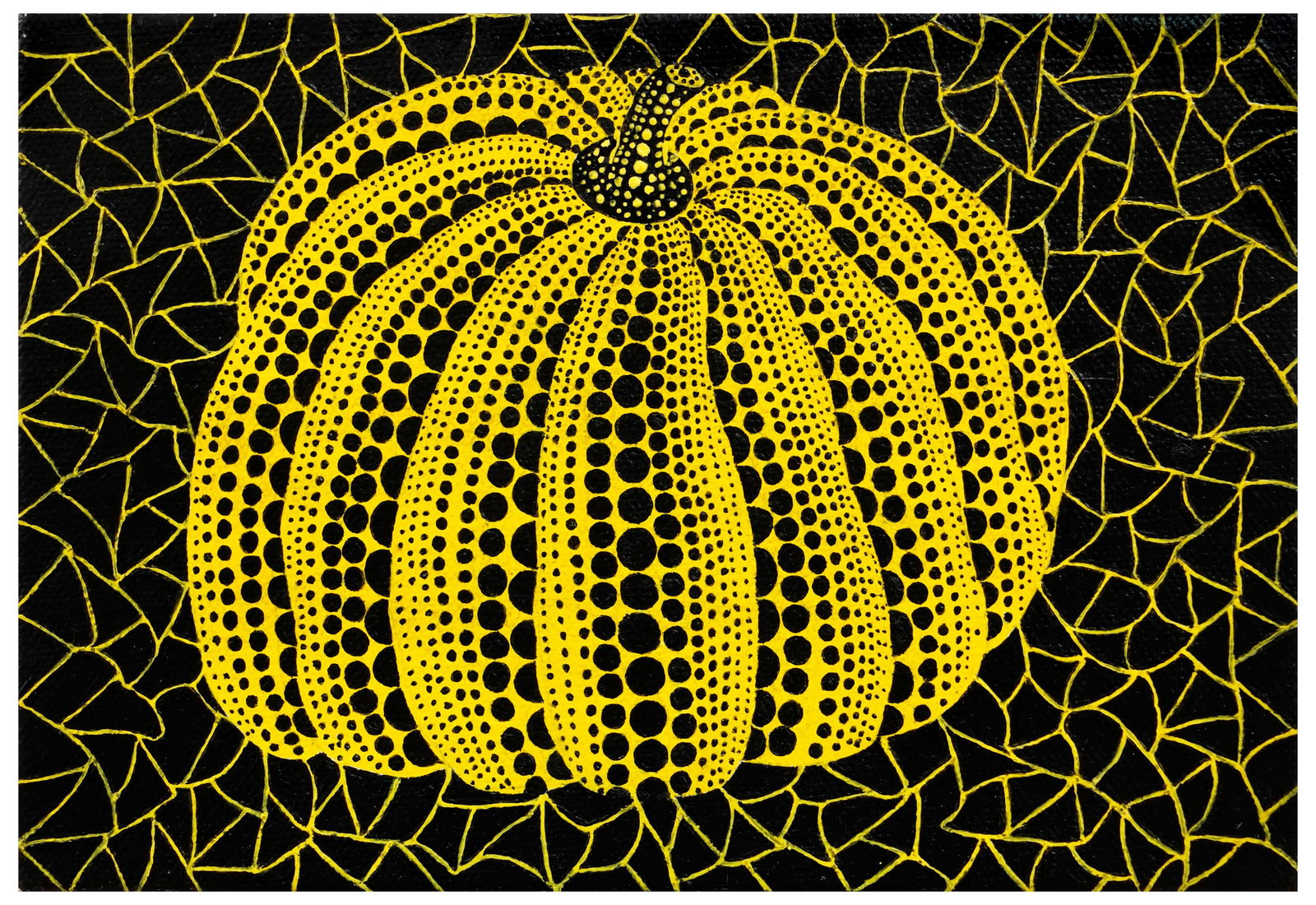 YAYOI KUSAMA (B.1929), ACRYLIC ON CANVAS: YAYOI KUSAMA (B.1929), ACRYLIC ON CANVAS Image Size: 8 3/4 by 6 inches (22.5 by 15.5 cm) Signed(reverse) Yayoi Kusama (B.1929) is a Japanese contemporary artist who works primarily in sculpture and in